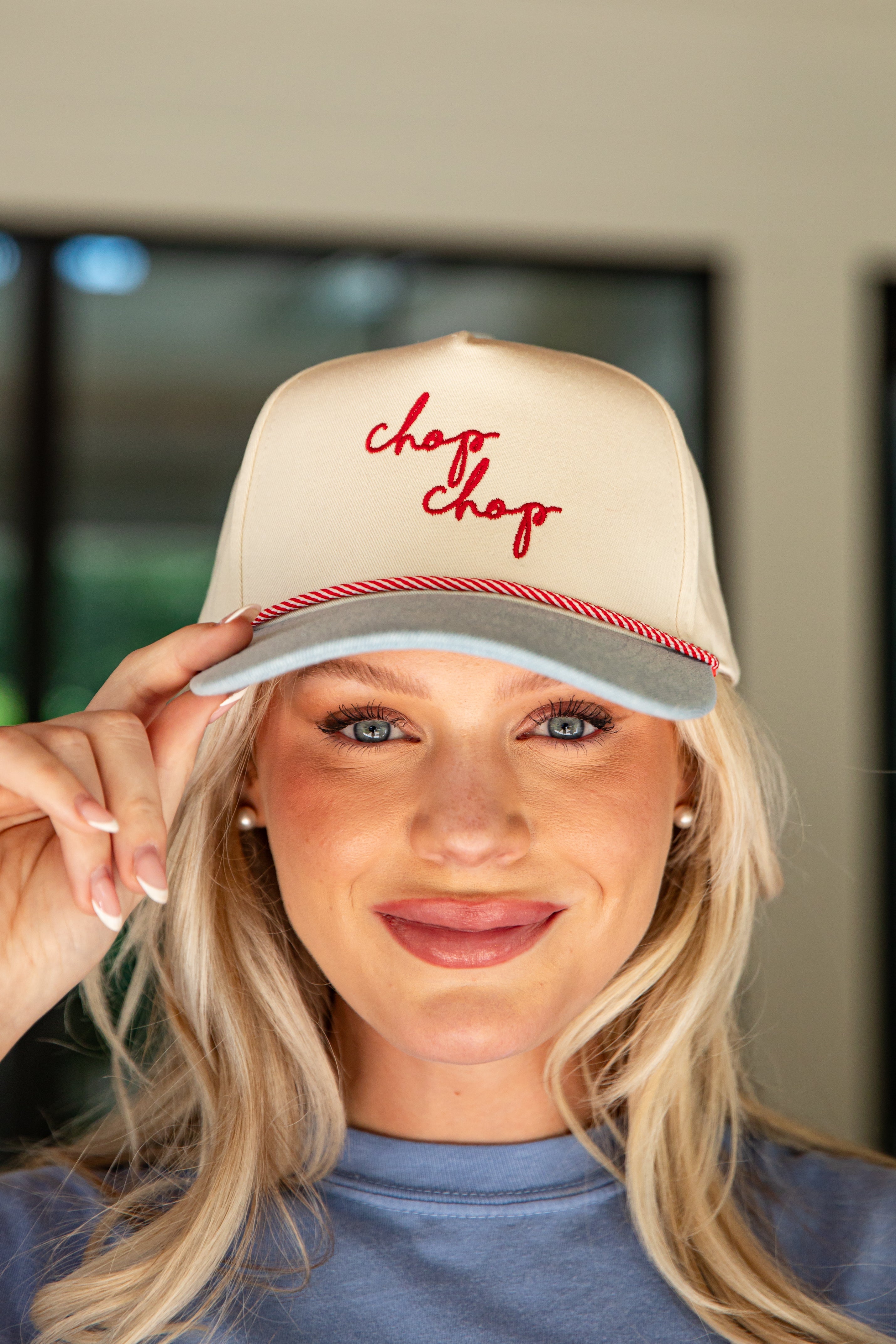 Chop Chop Embroidery Light Denim Hat