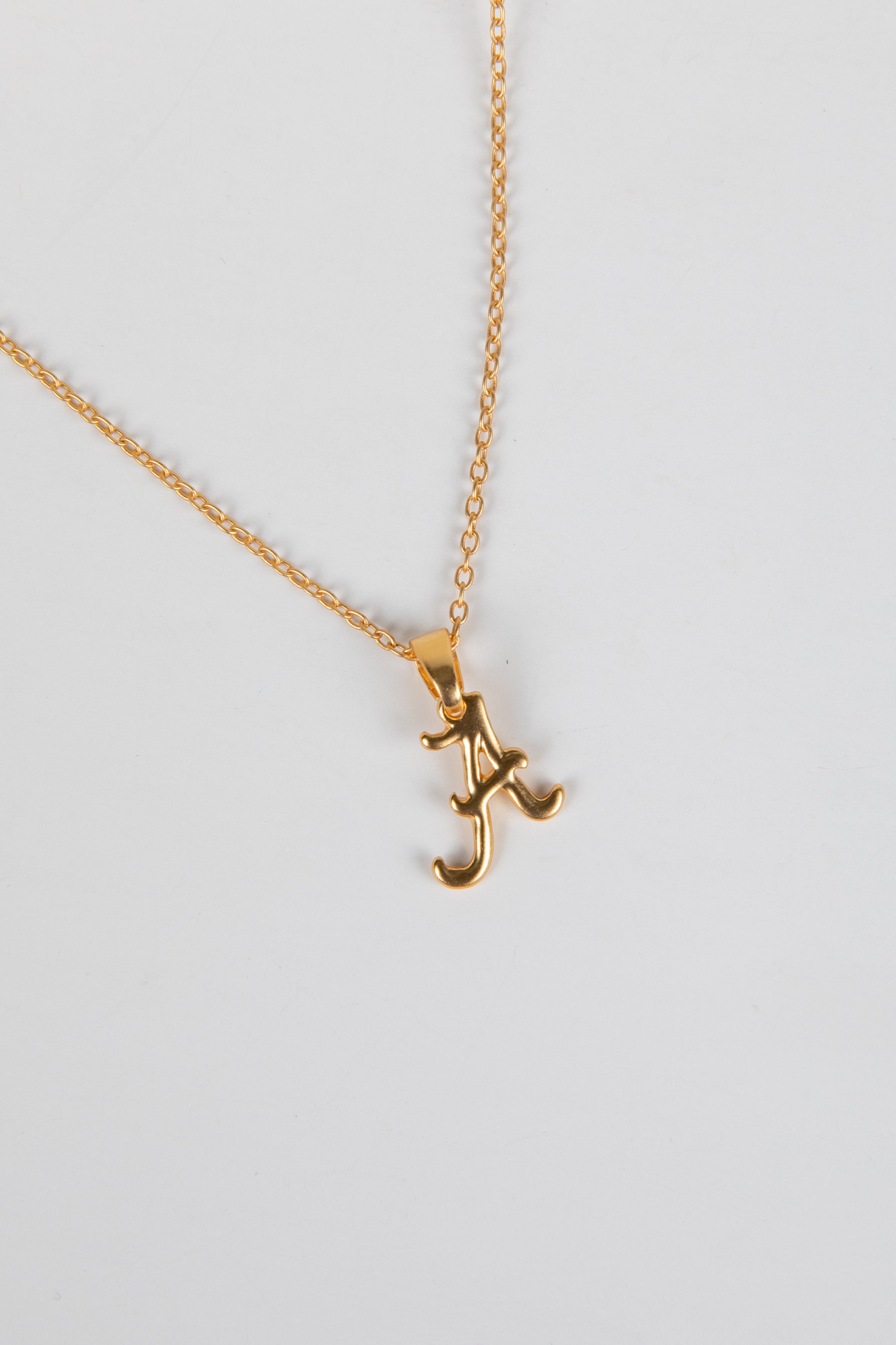 Gold "A" Charm Necklace