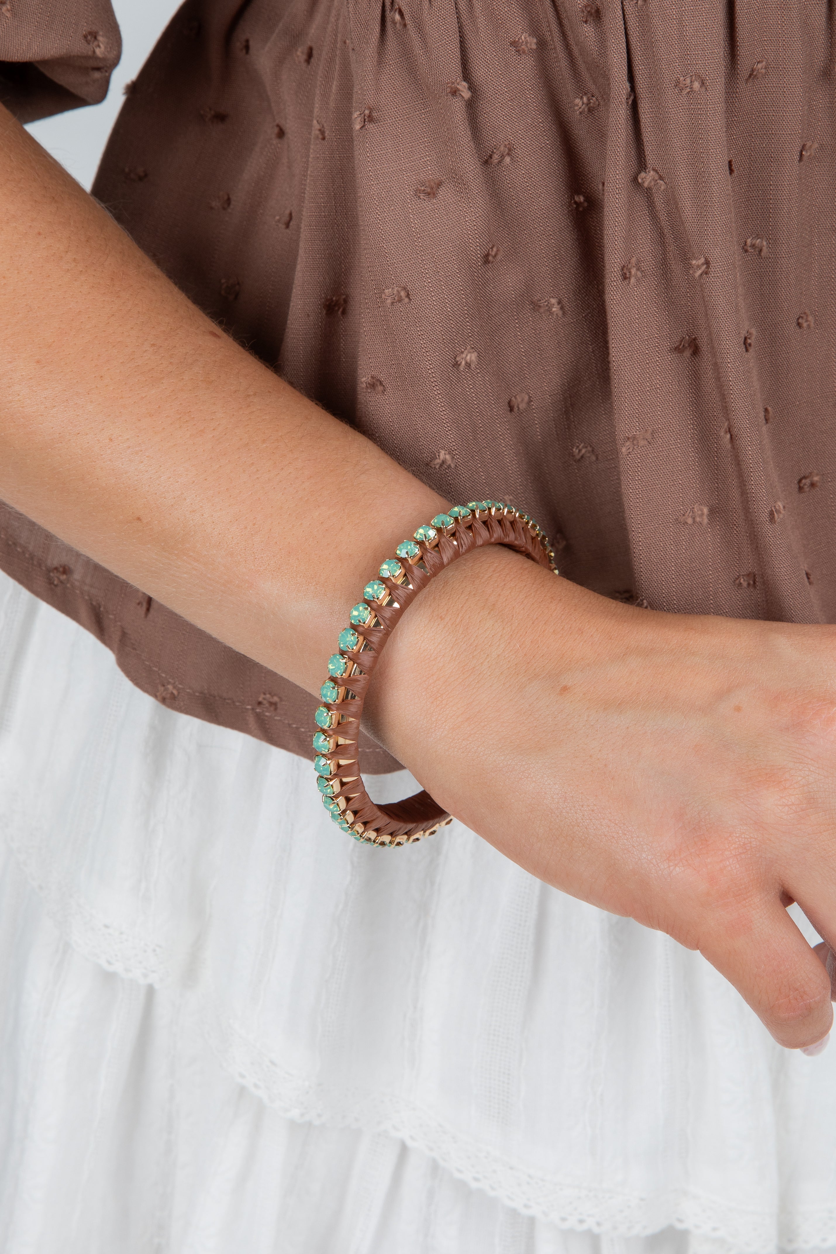 Lennon Rhinestone Bangle Bracelet