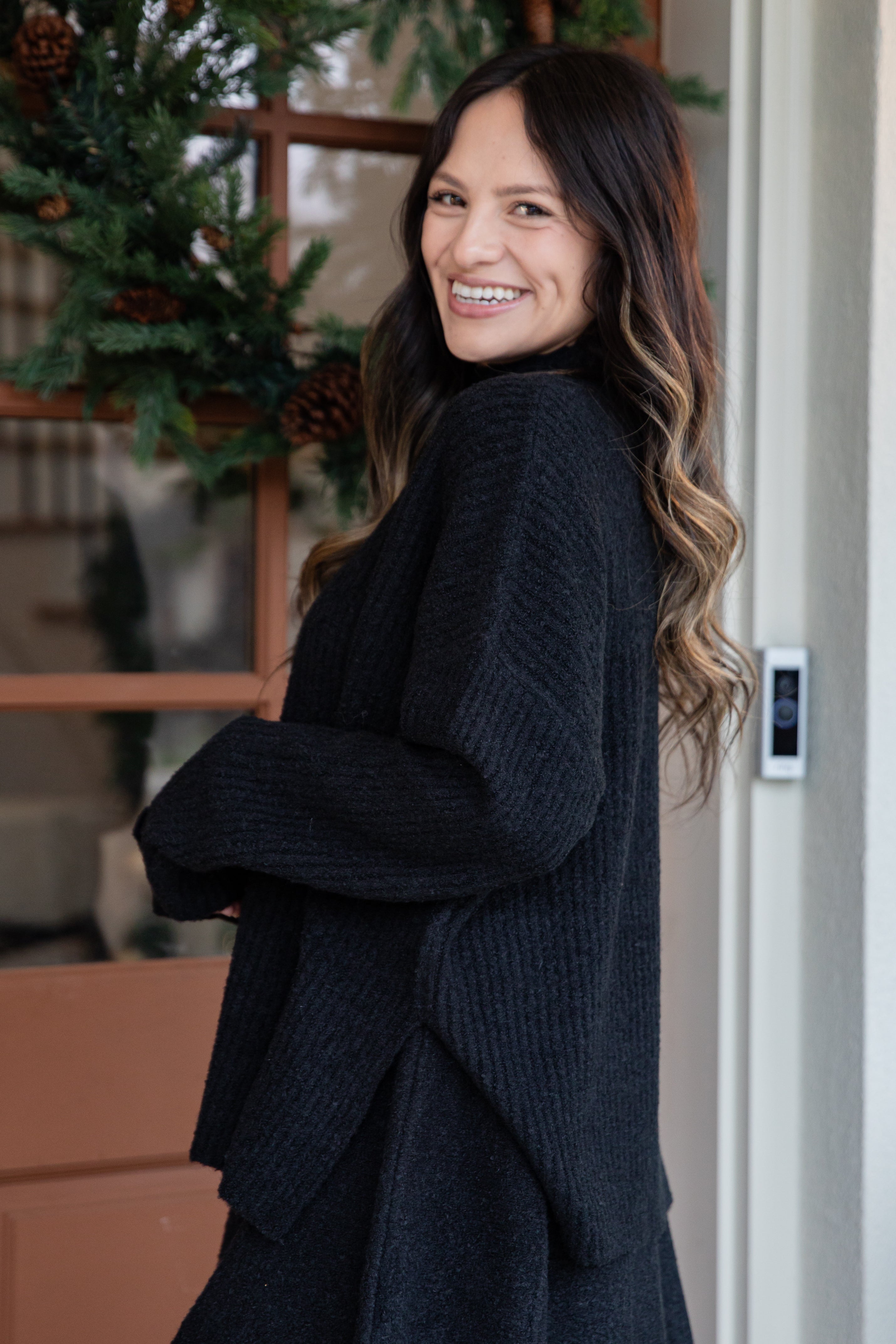 FINAL SALE - Cinnamon Spice Mock Neck Knit Sweater