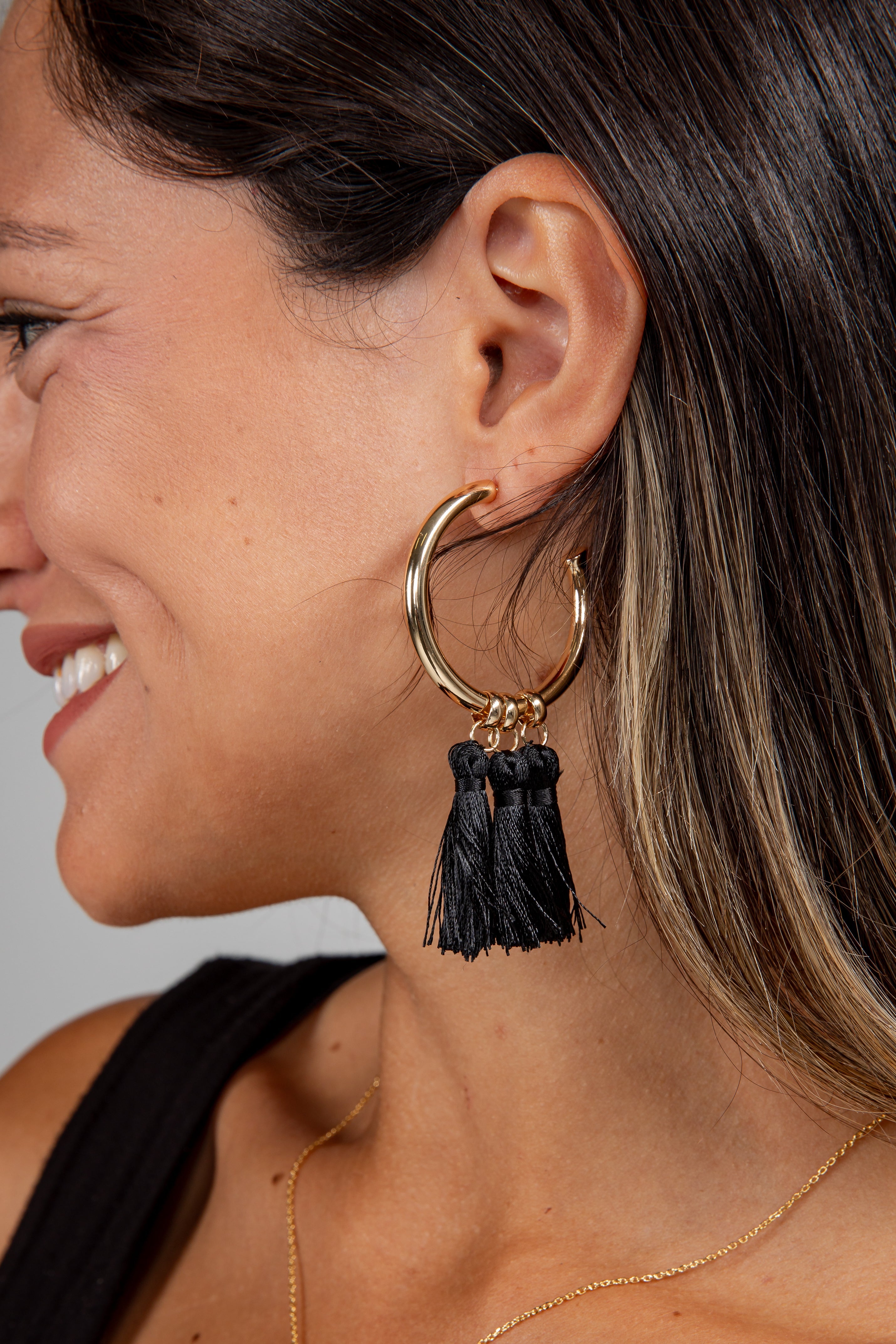 Maggie Tassel Hoop Earrings