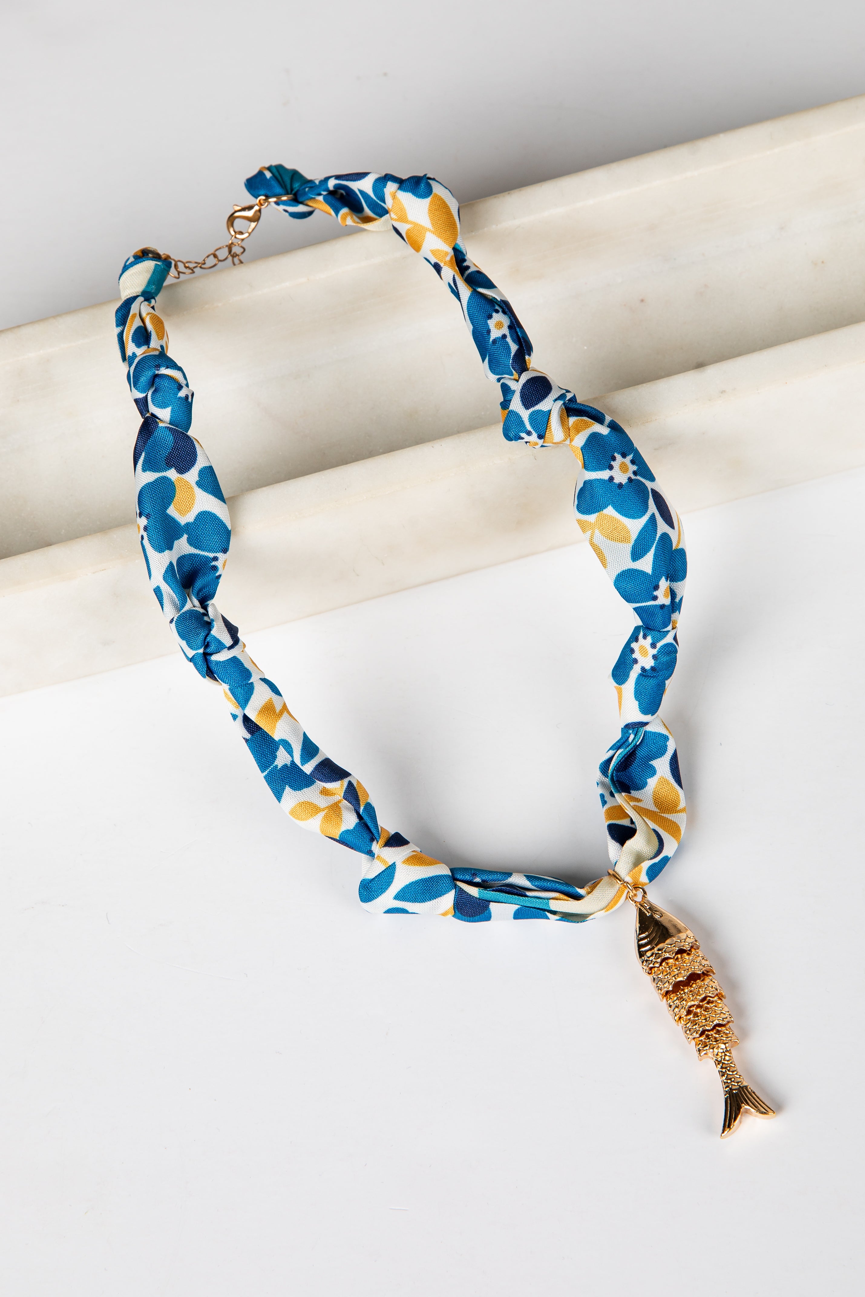 Josie Coastal Charm Blue Bandana Necklace