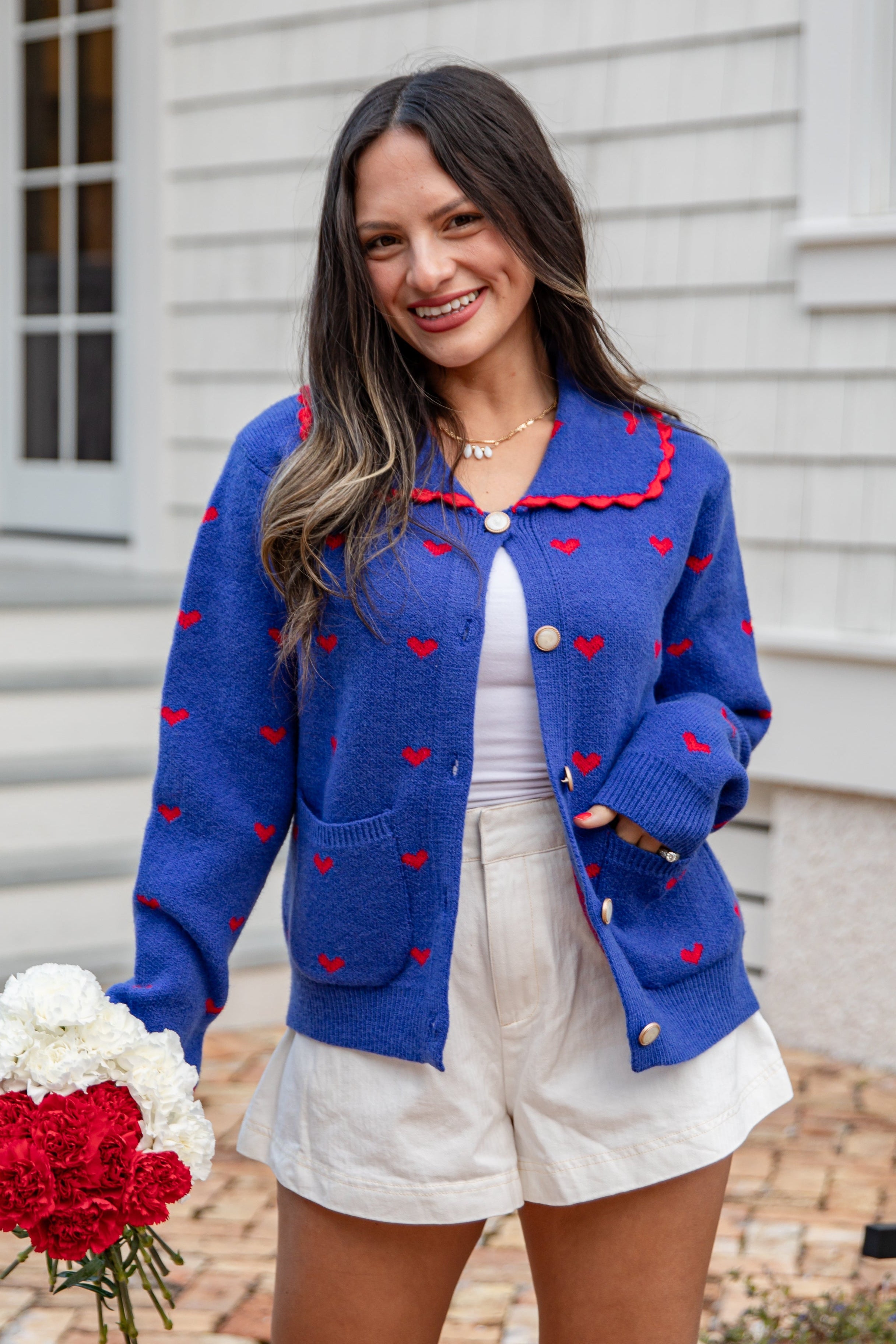 FINAL SALE - Cupid’s Crush Heart Sweater Cardigan