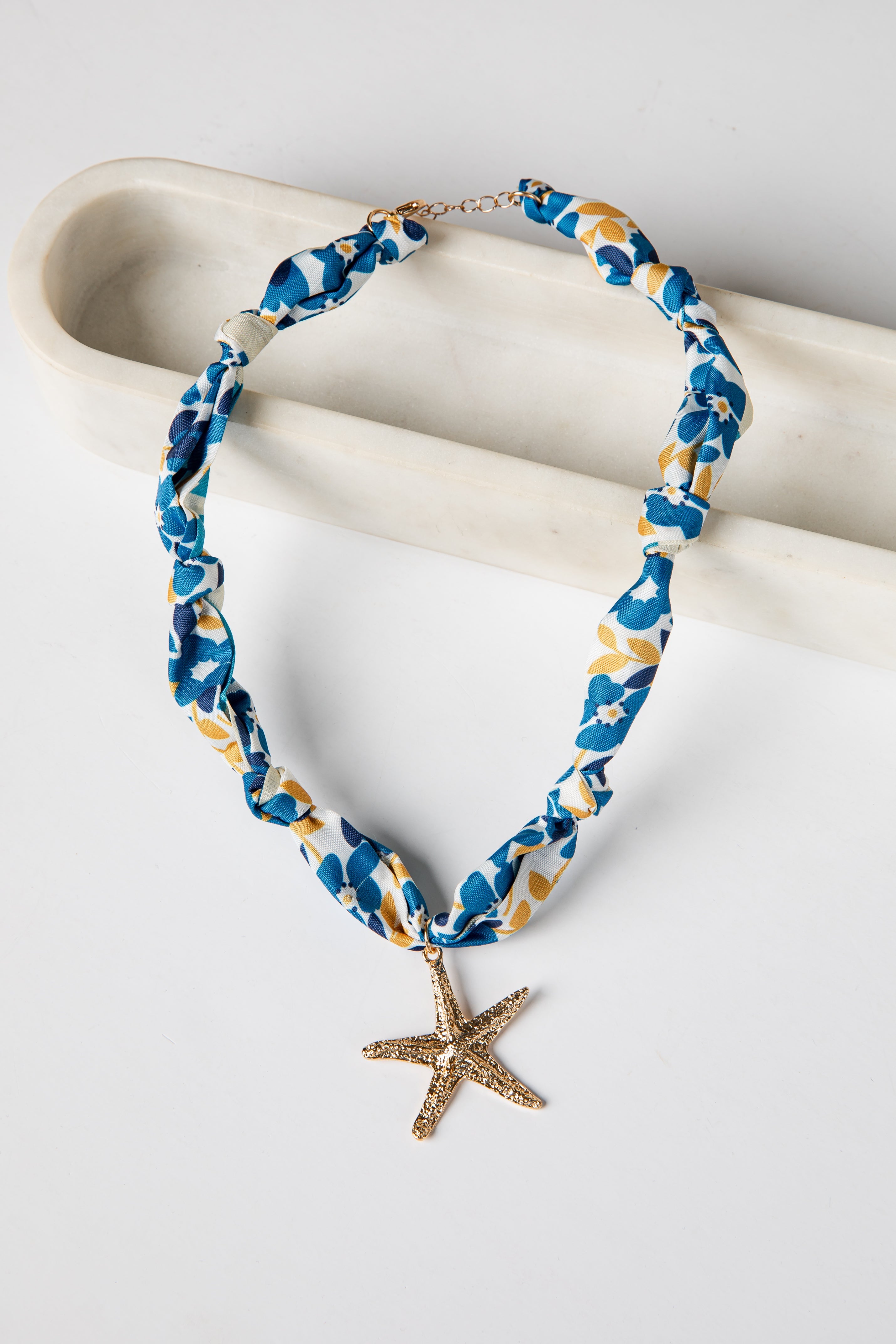 Delaney Seaside Knot Blue Bandana Necklace