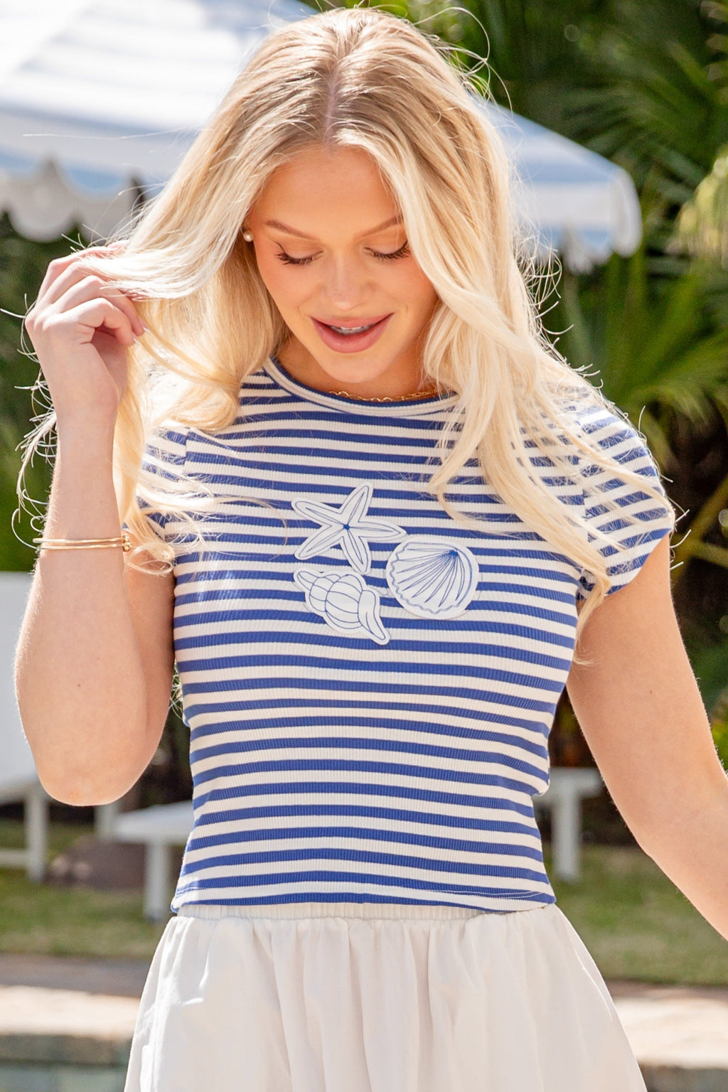 Salty Breeze Stripe Shell Tee