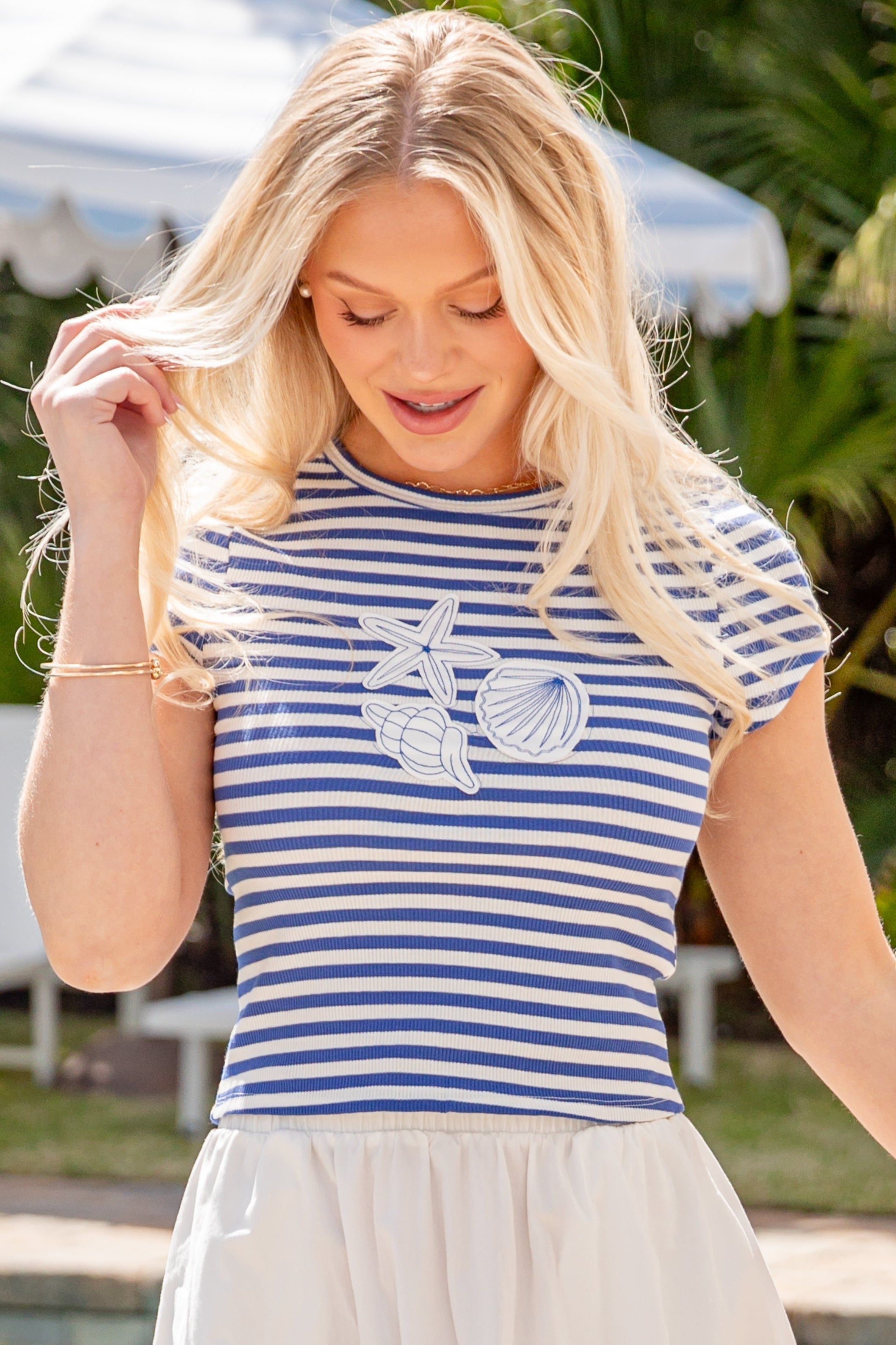 Salty Breeze Stripe Shell Tee