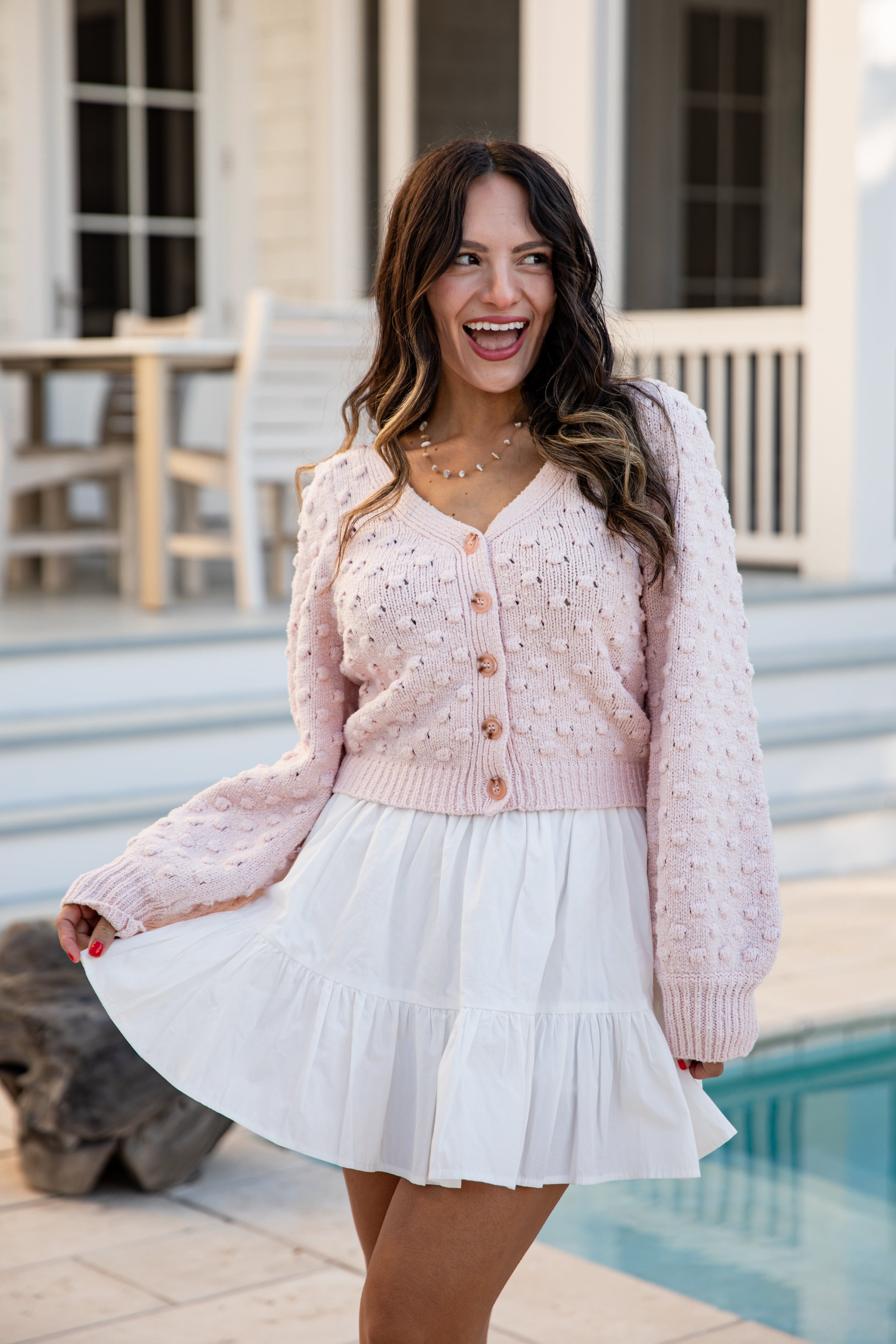 FINAL SALE - Blushing Daisy Sweater Cardigan
