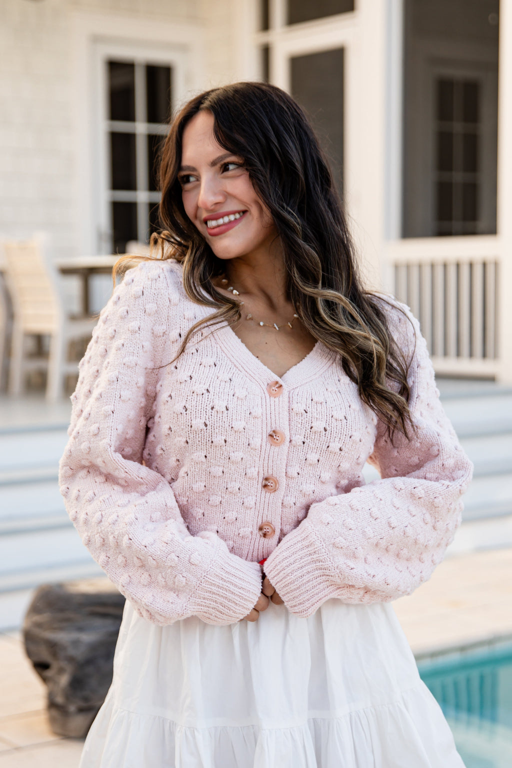 FINAL SALE - Blushing Daisy Sweater Cardigan