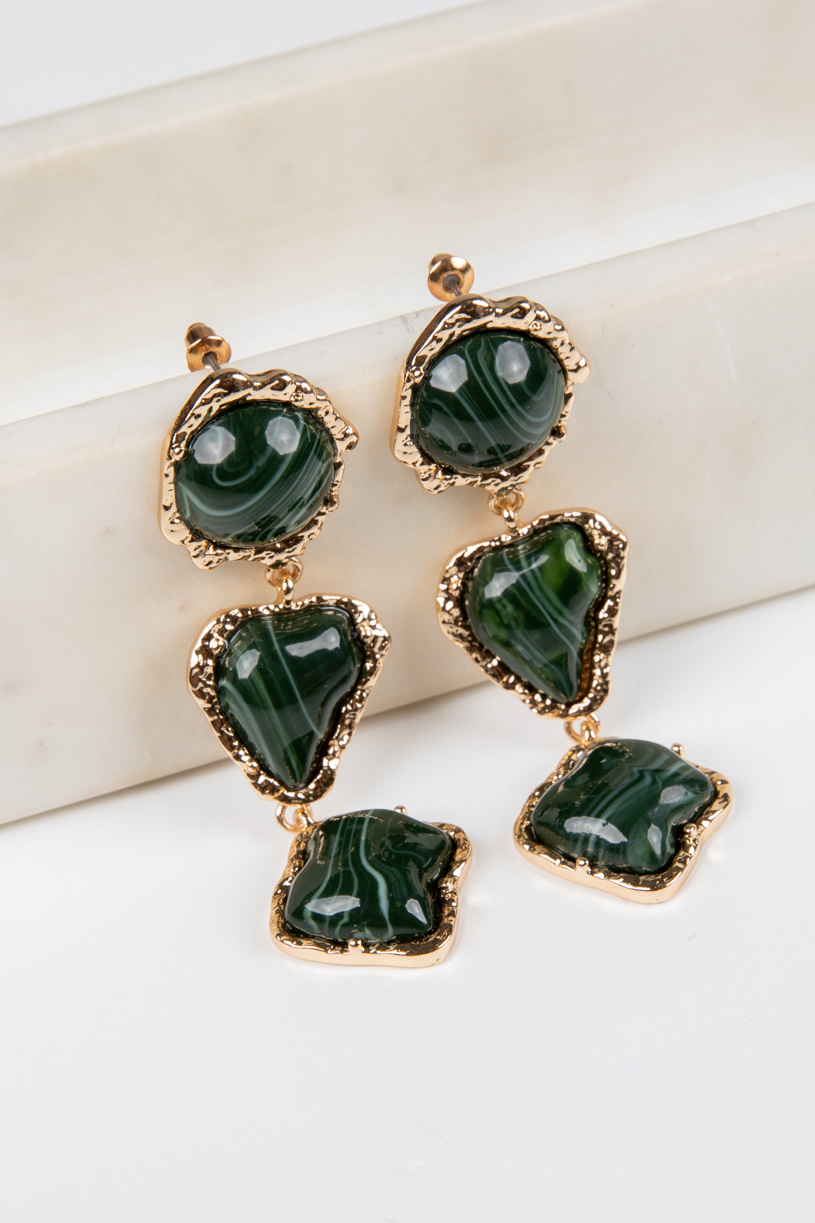 Helen Charcoal Stone Drop Earrings