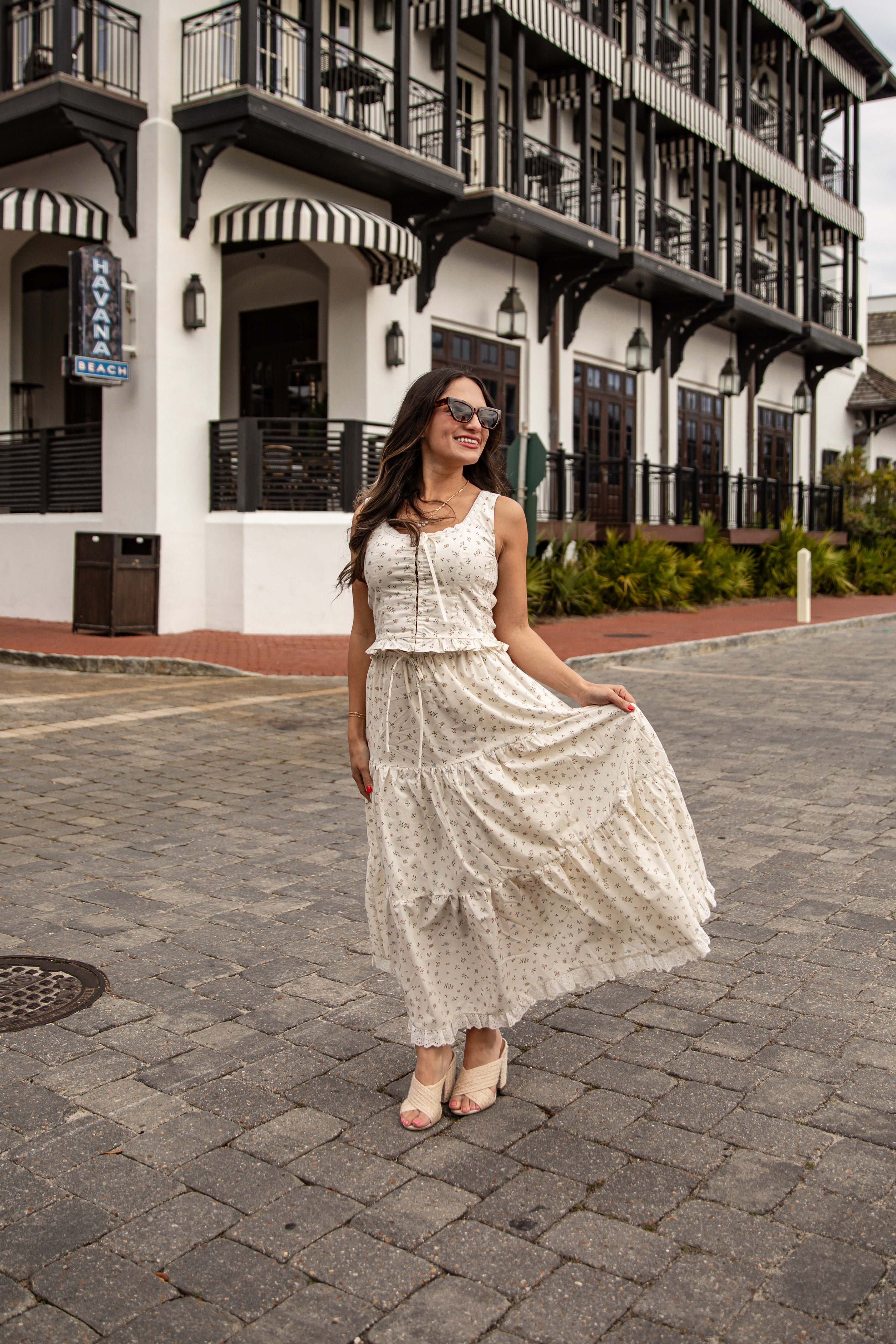 Delightful Direction Cream Floral Tank
