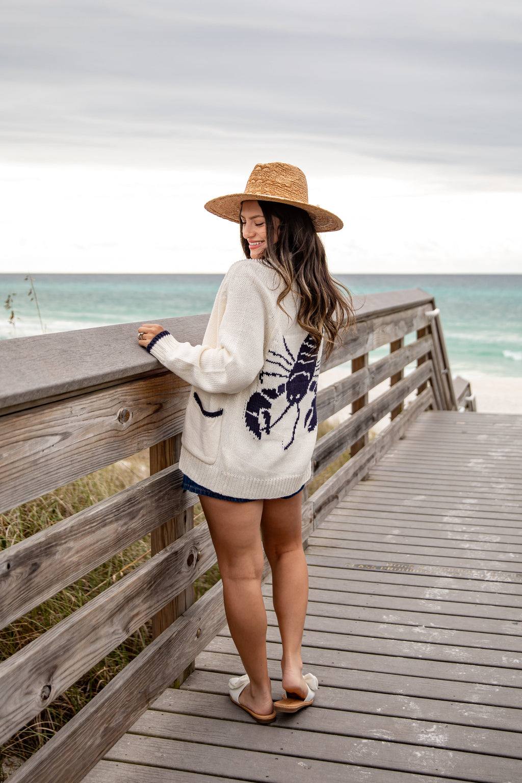 FINAL SALE - Cape Cod Lobster Cream Cardigan