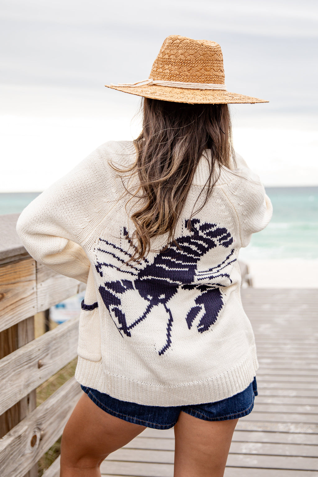 FINAL SALE - Cape Cod Lobster Cream Cardigan