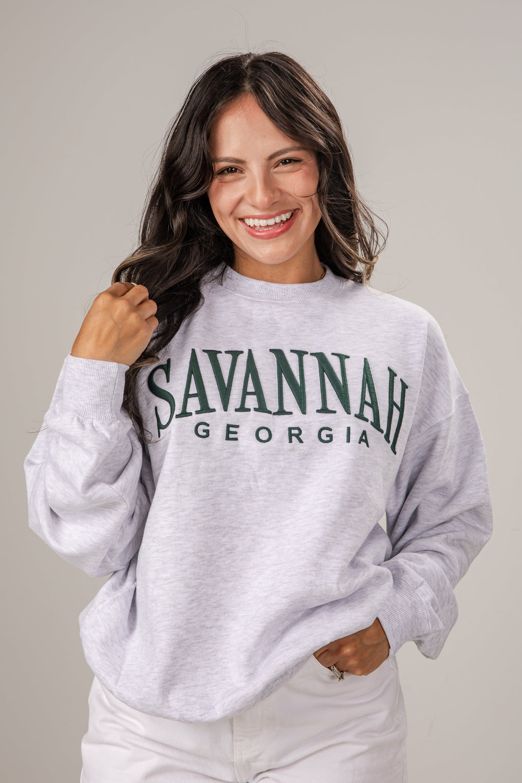 Savannah Heather Grey Relaxed Pullover