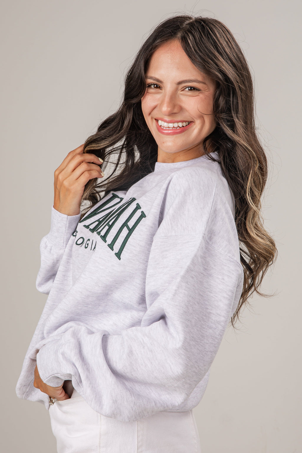 Savannah Heather Grey Relaxed Pullover