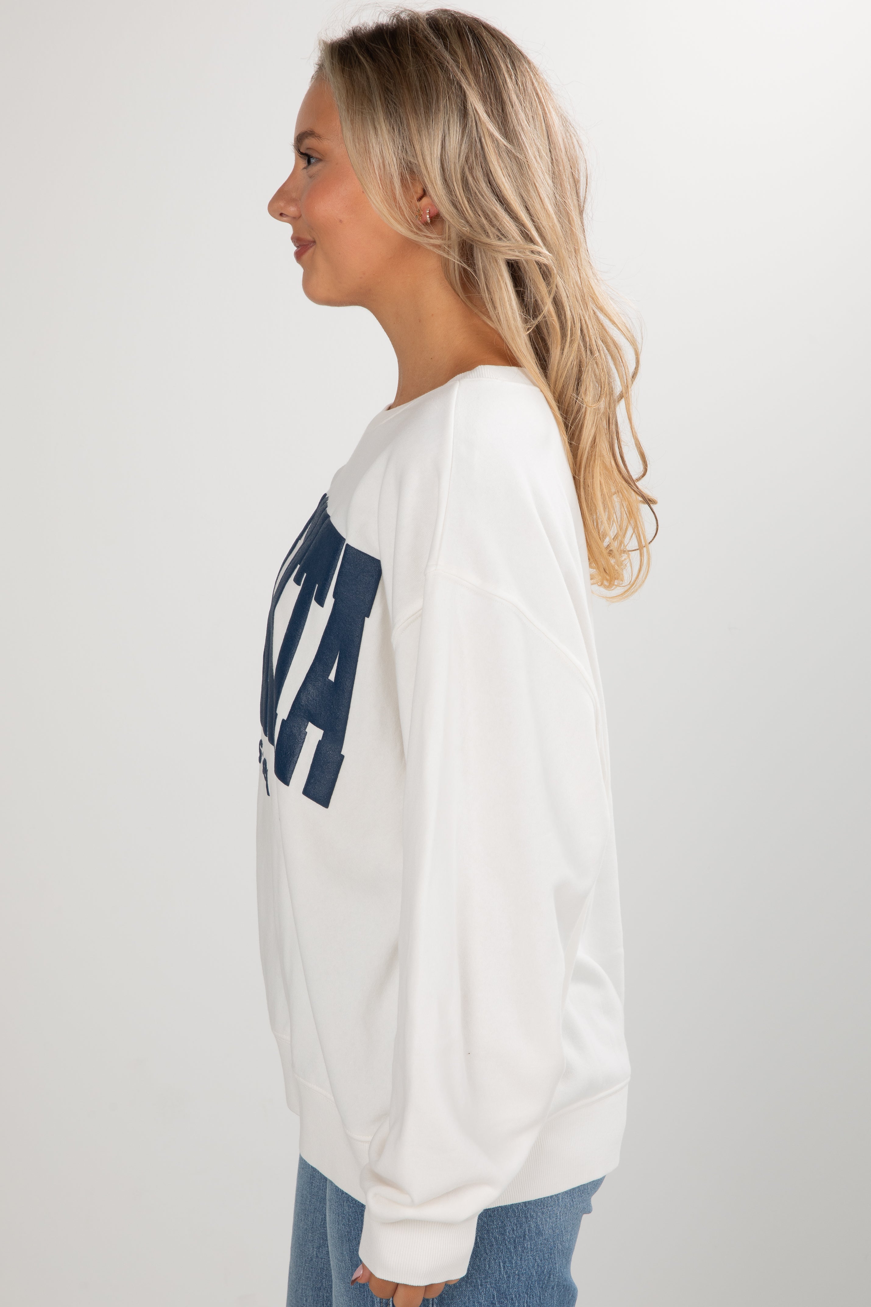 White Atlanta Baseball Sweatshirt