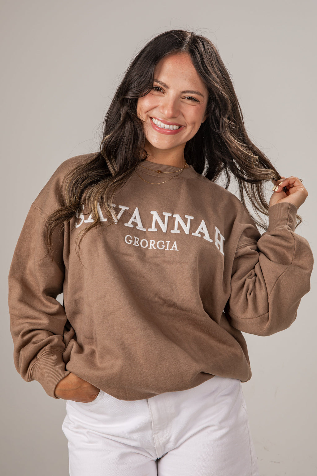 Savannah Brown Relaxed Pullover