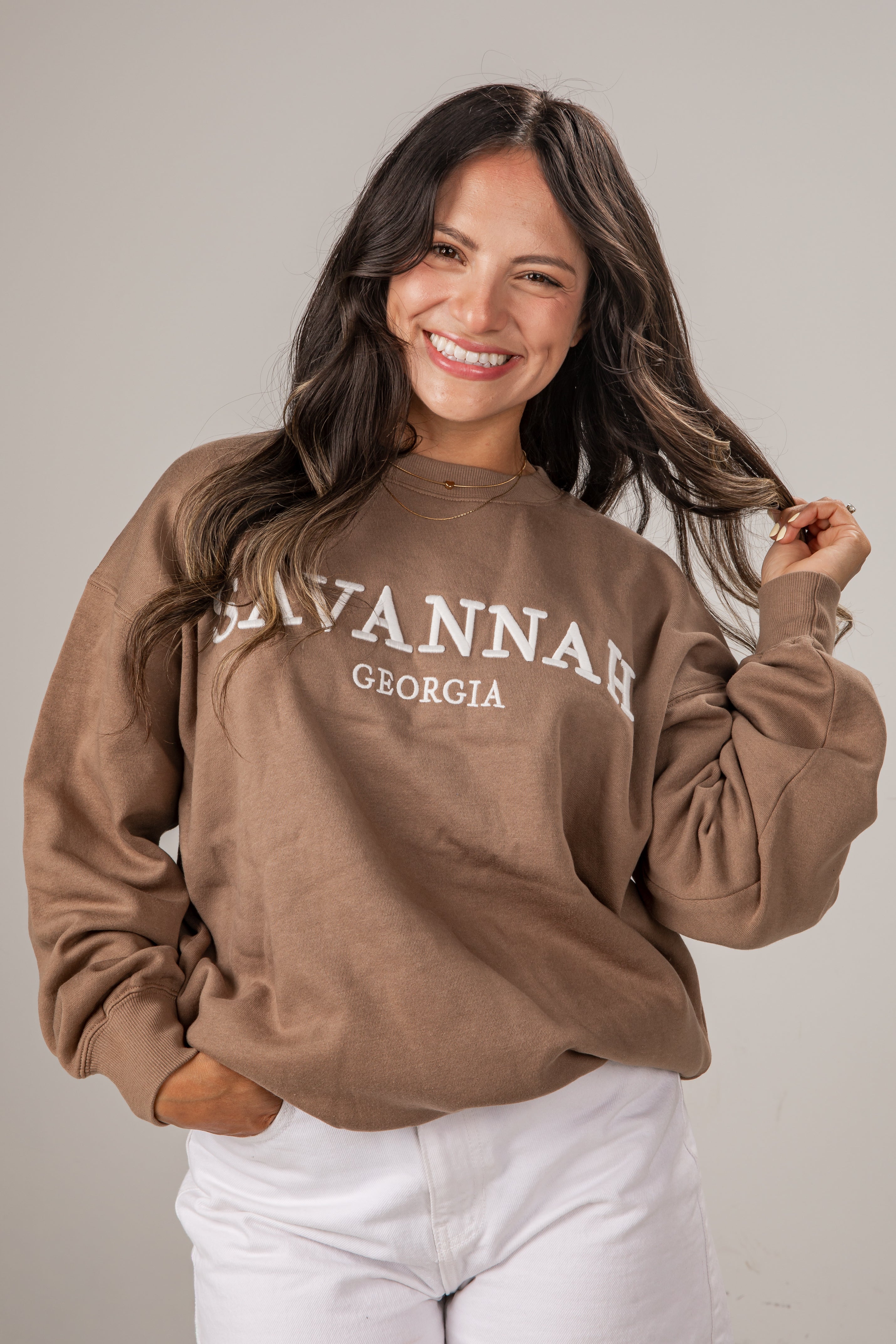 Savannah Brown Relaxed Pullover