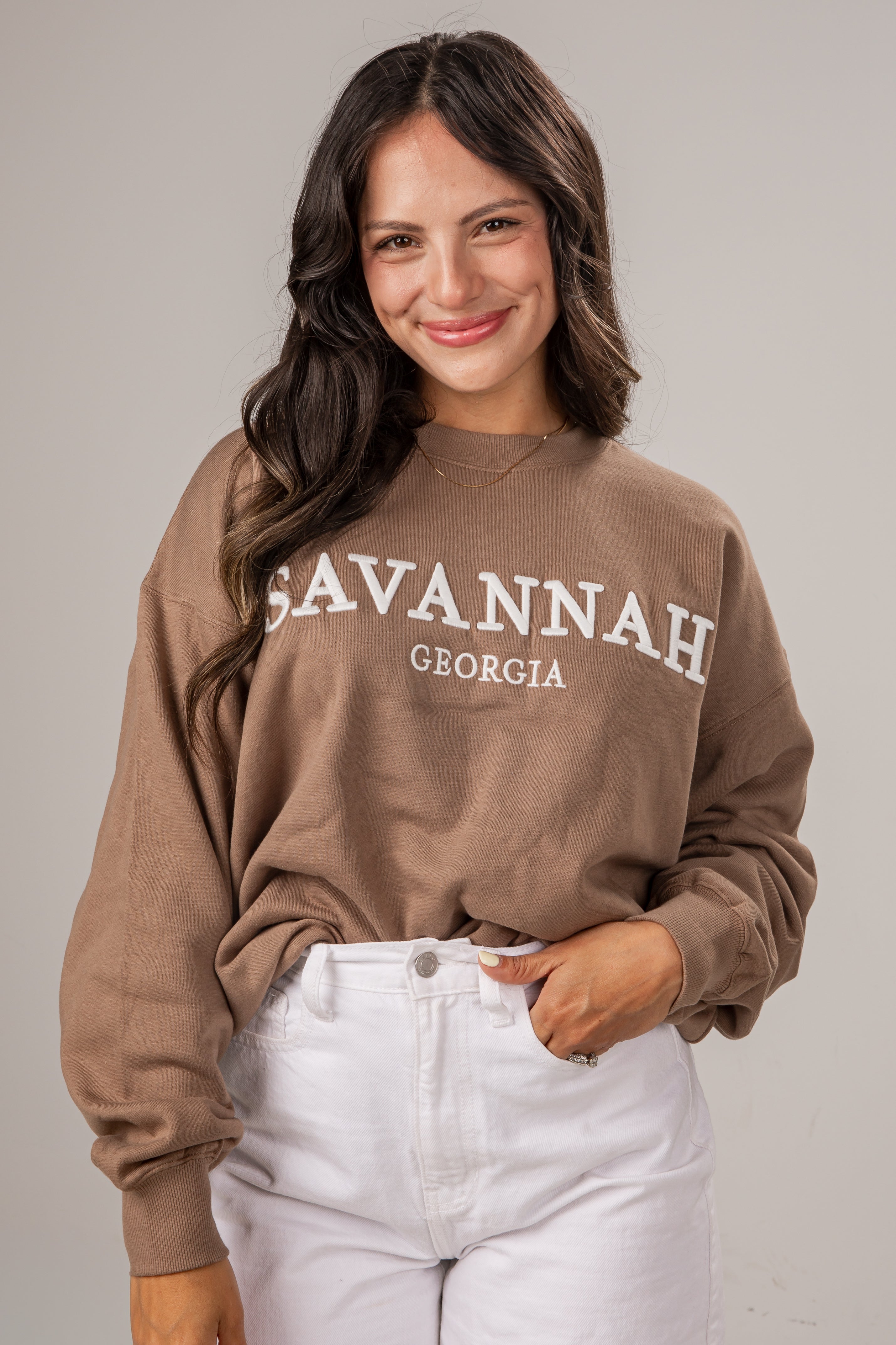 Savannah Brown Relaxed Pullover