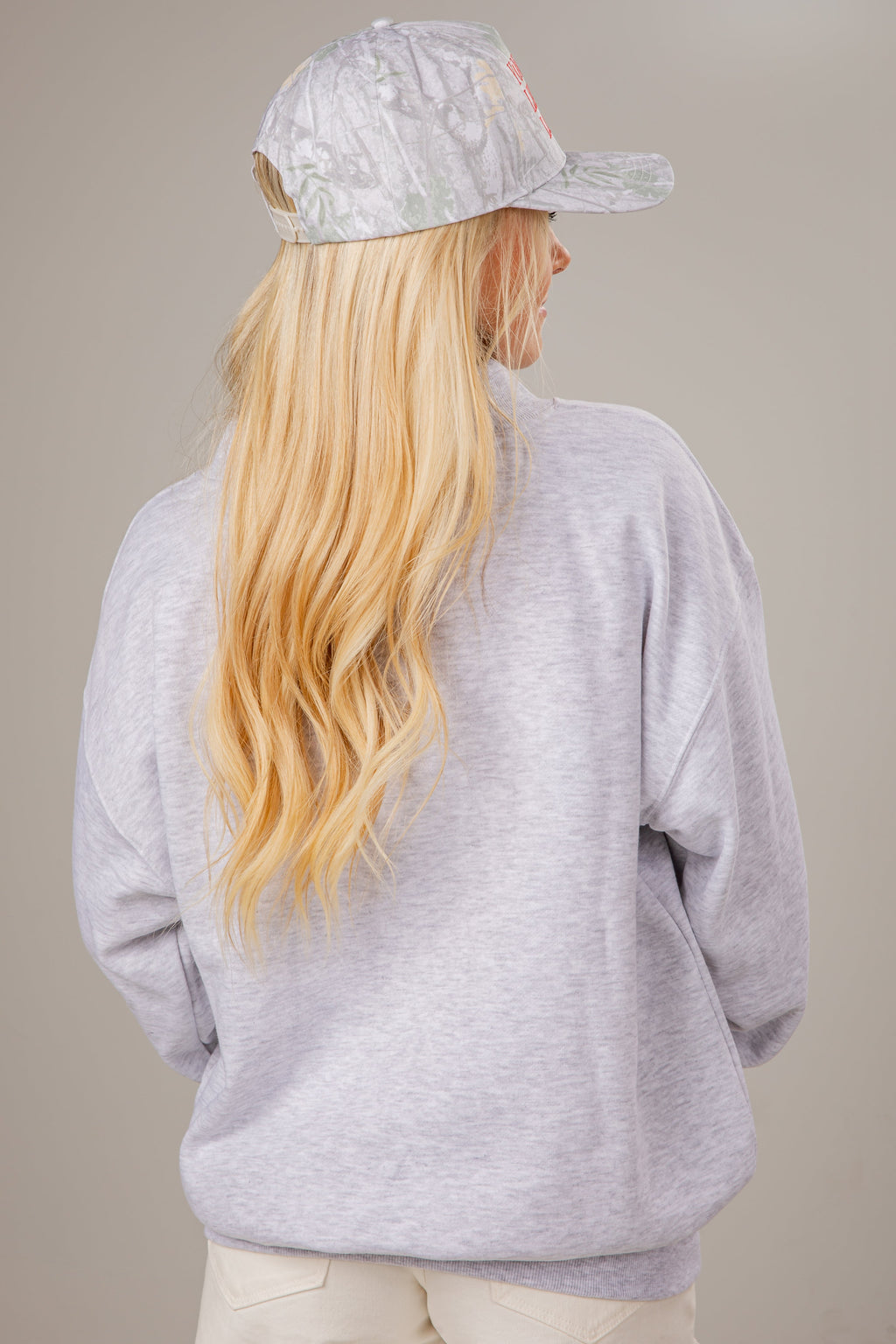 Heather Grey Charleston Block Letter Mockneck Sweatshirt