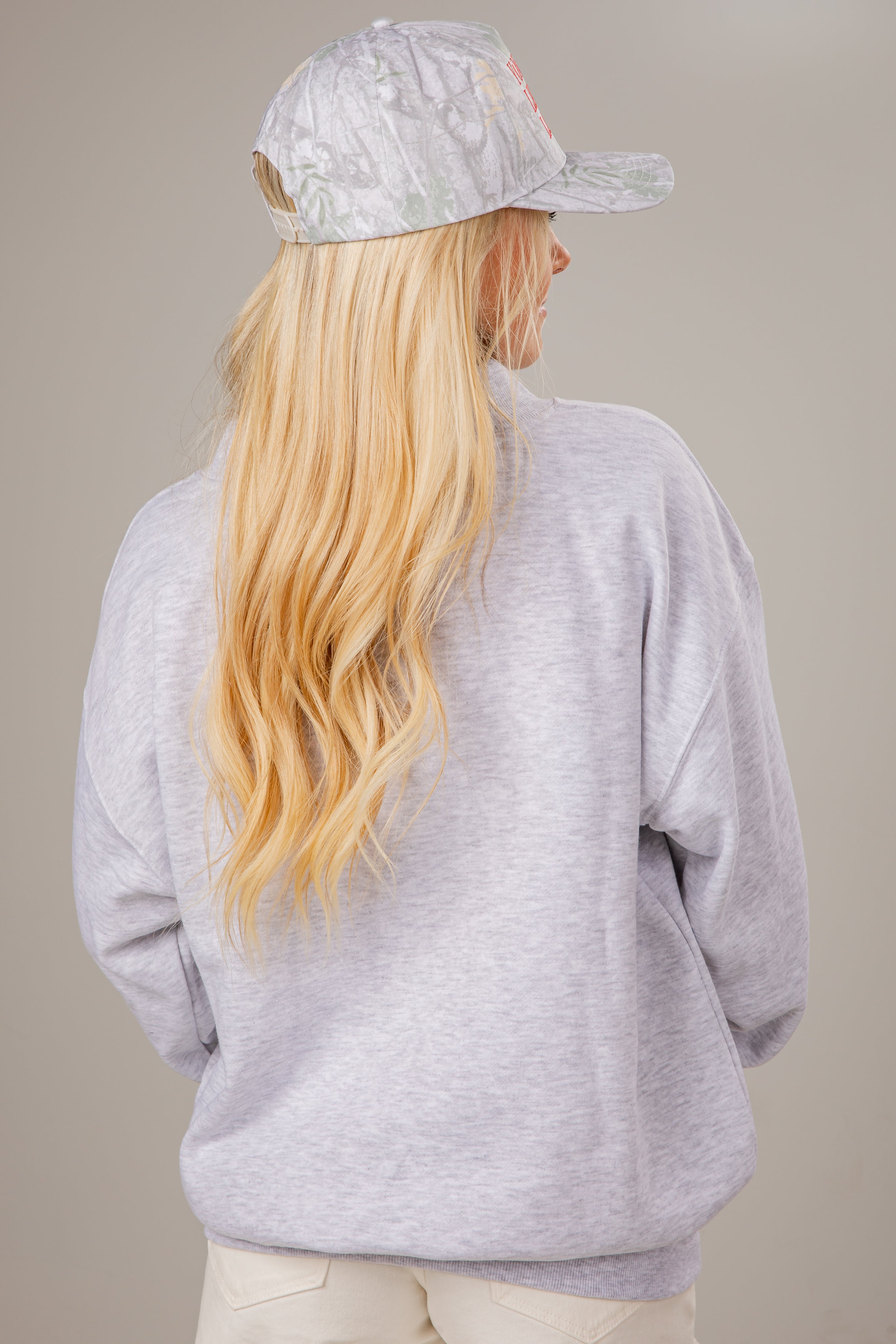 Heather Grey Charleston Block Letter Mockneck Sweatshirt