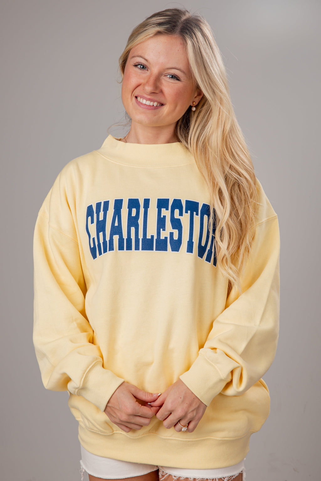 Charleston Graphic Yellow Mockneck Sweatshirt