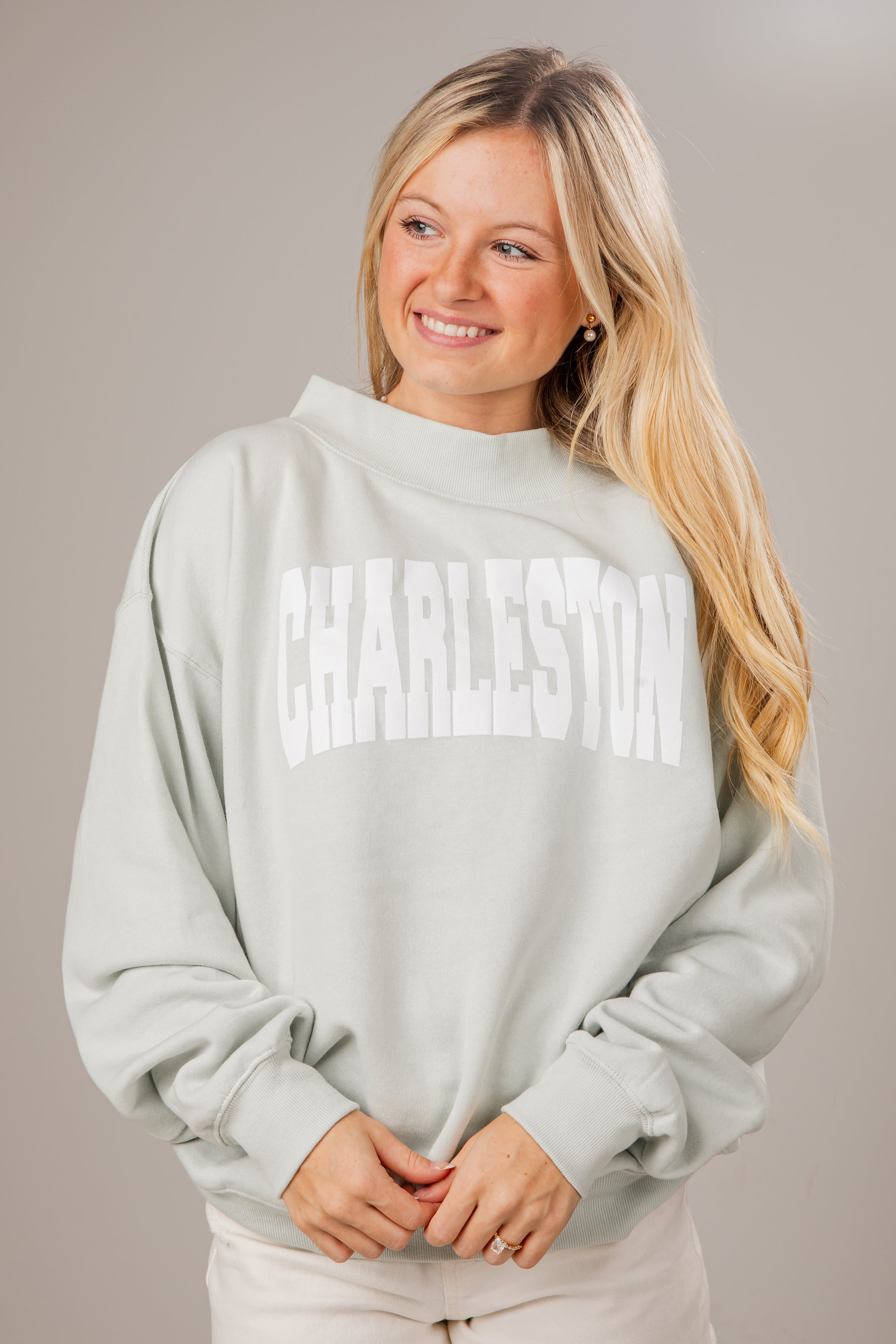 Charleston Graphic Sage Mockneck Sweatshirt