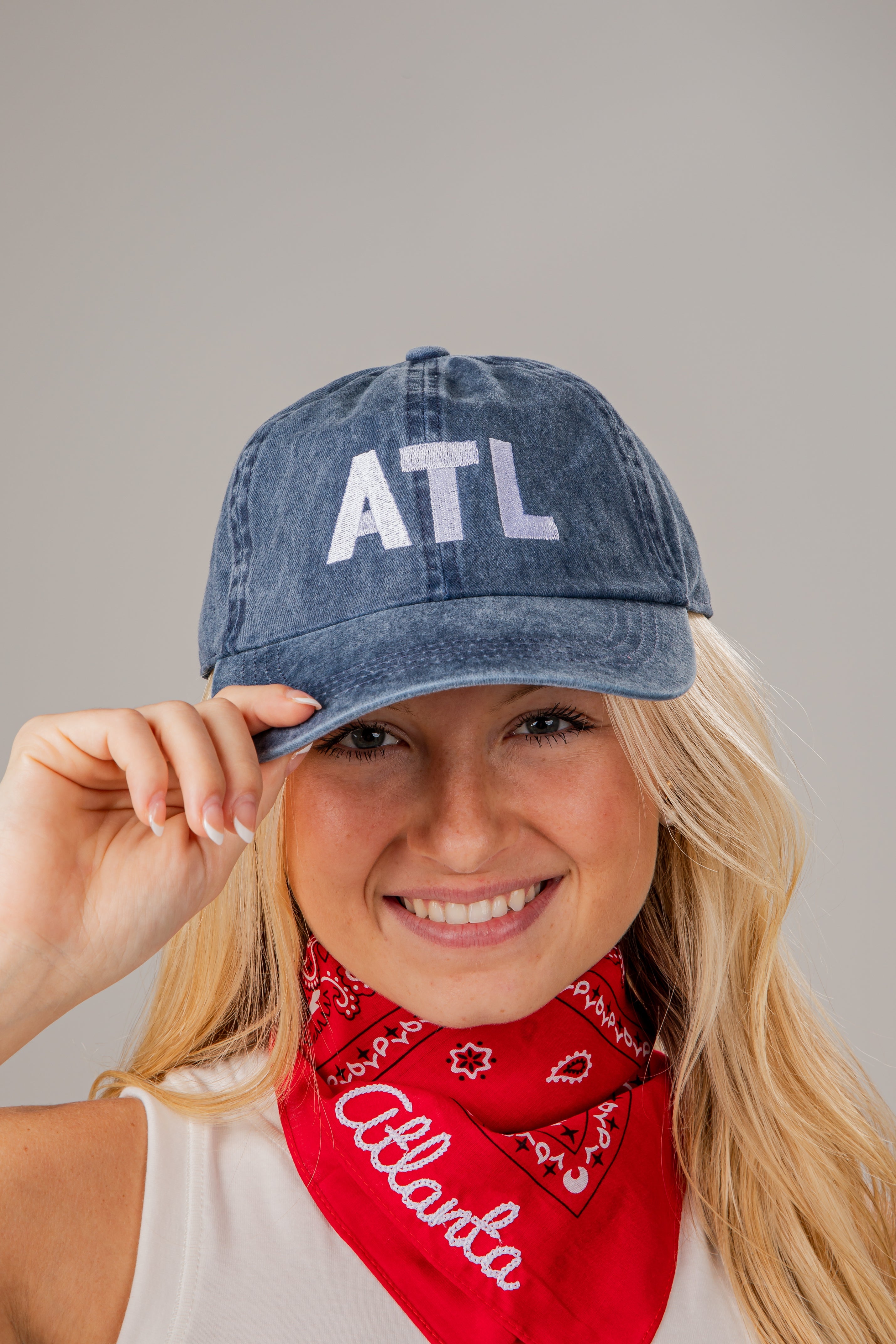 Navy ATL Embroidered Baseball Hat