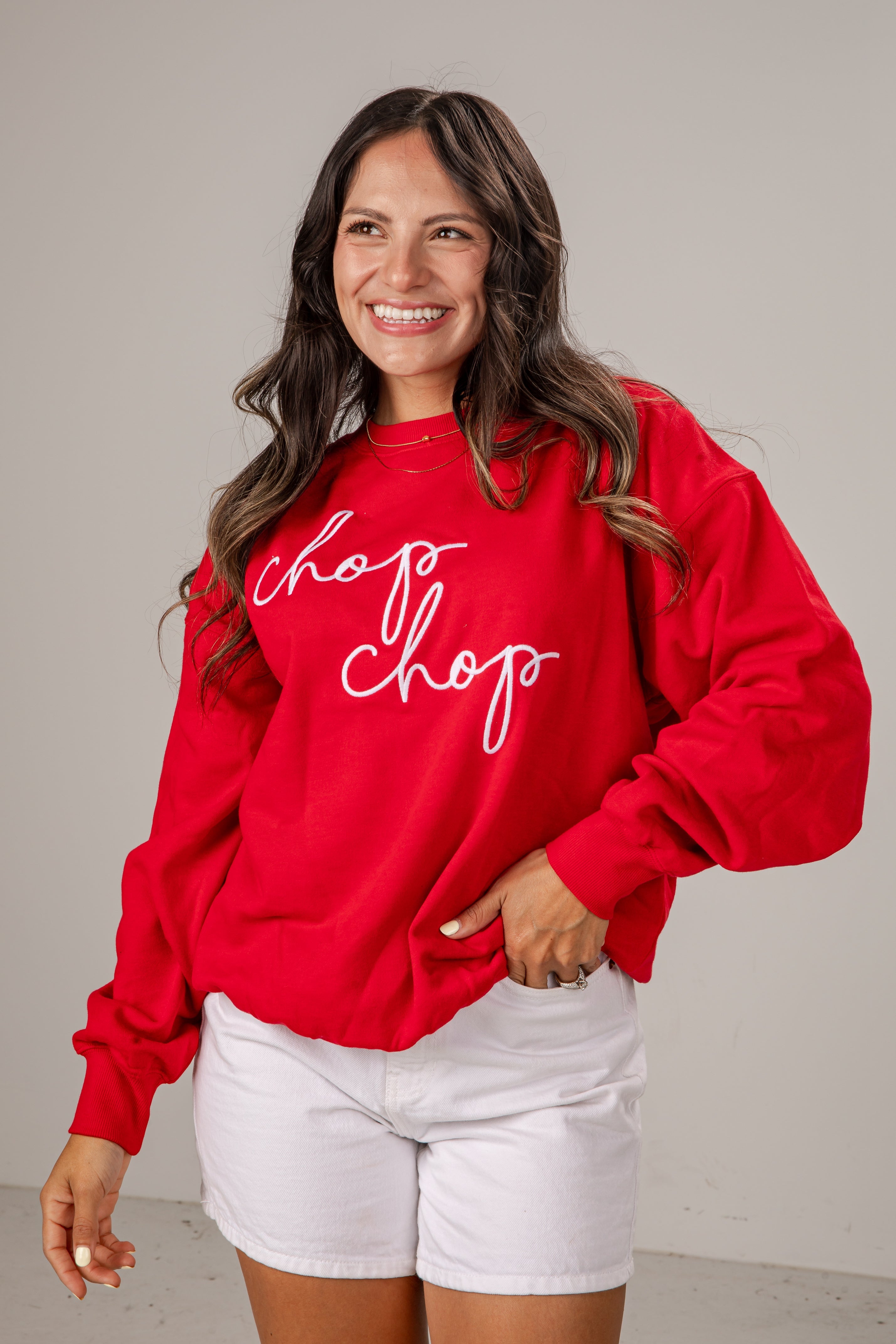 Red Chop Chop Script Pullover