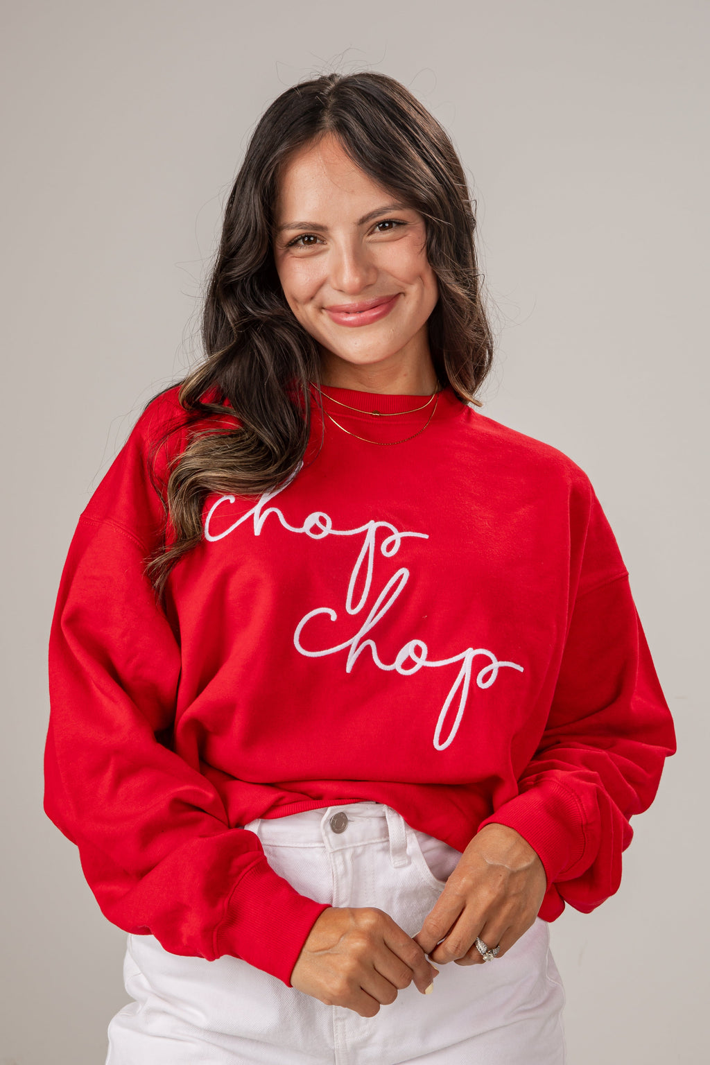 Red Chop Chop Script Pullover