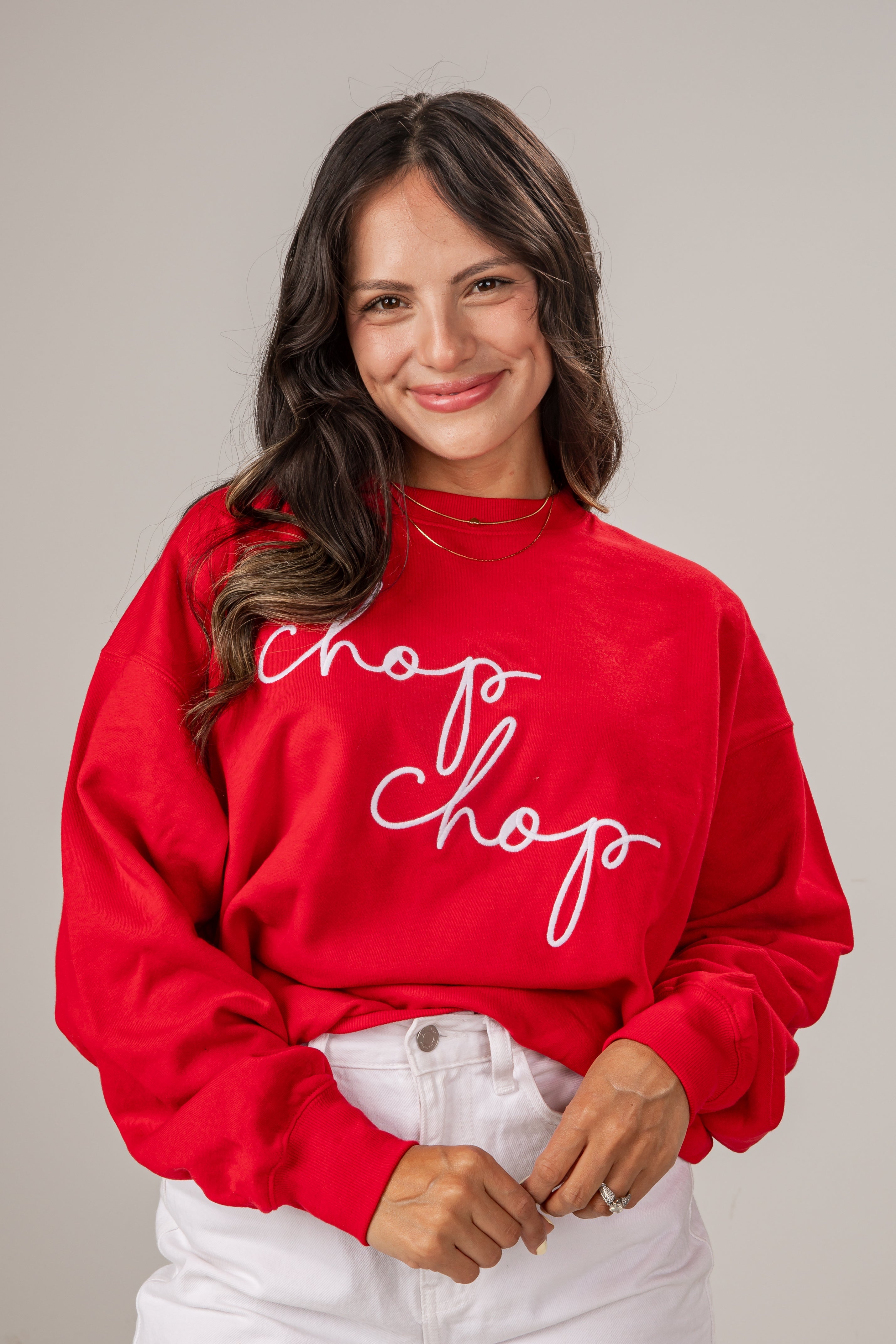 Red Chop Chop Script Pullover
