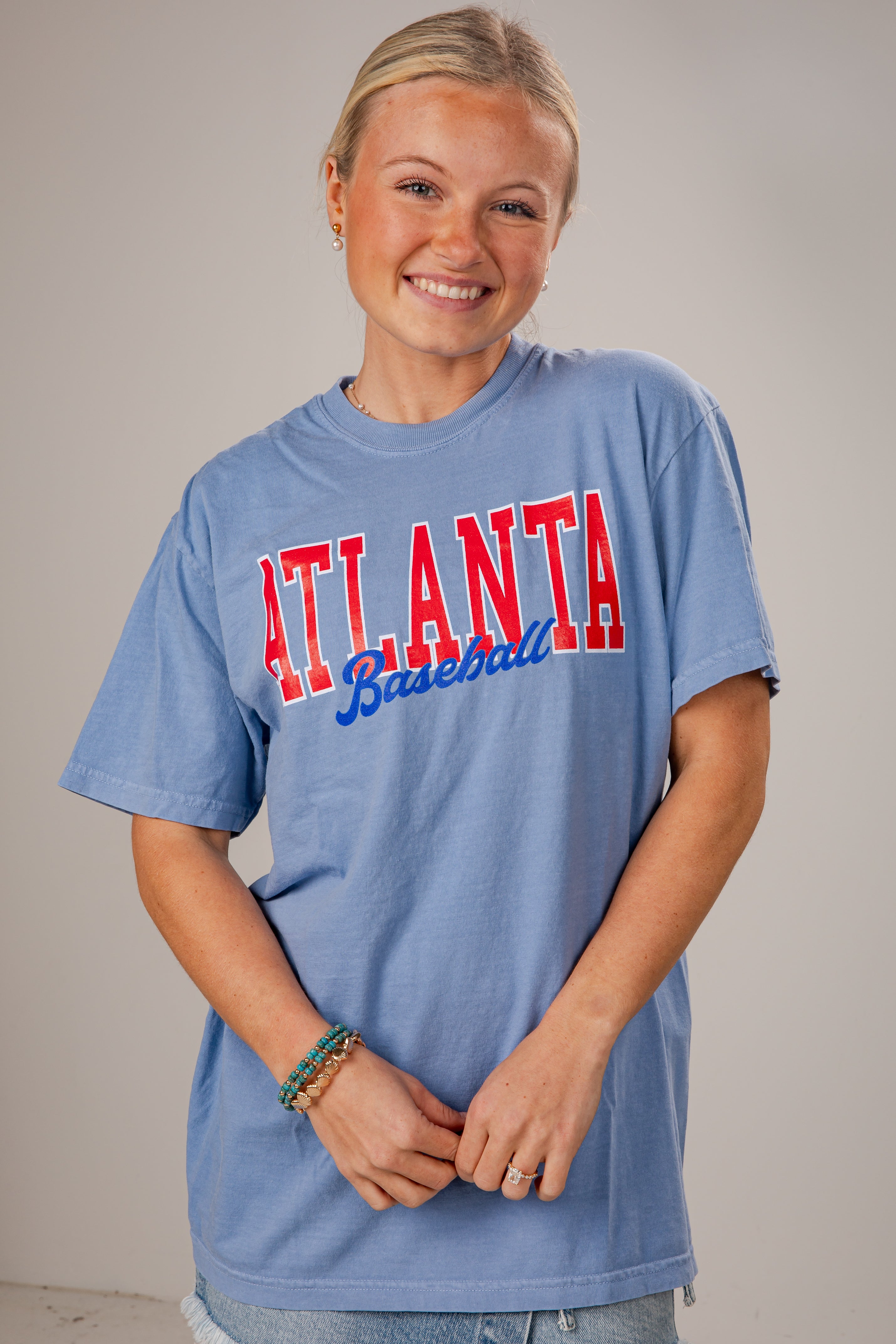 Atlanta Baseball Light Blue Block Letter Tee