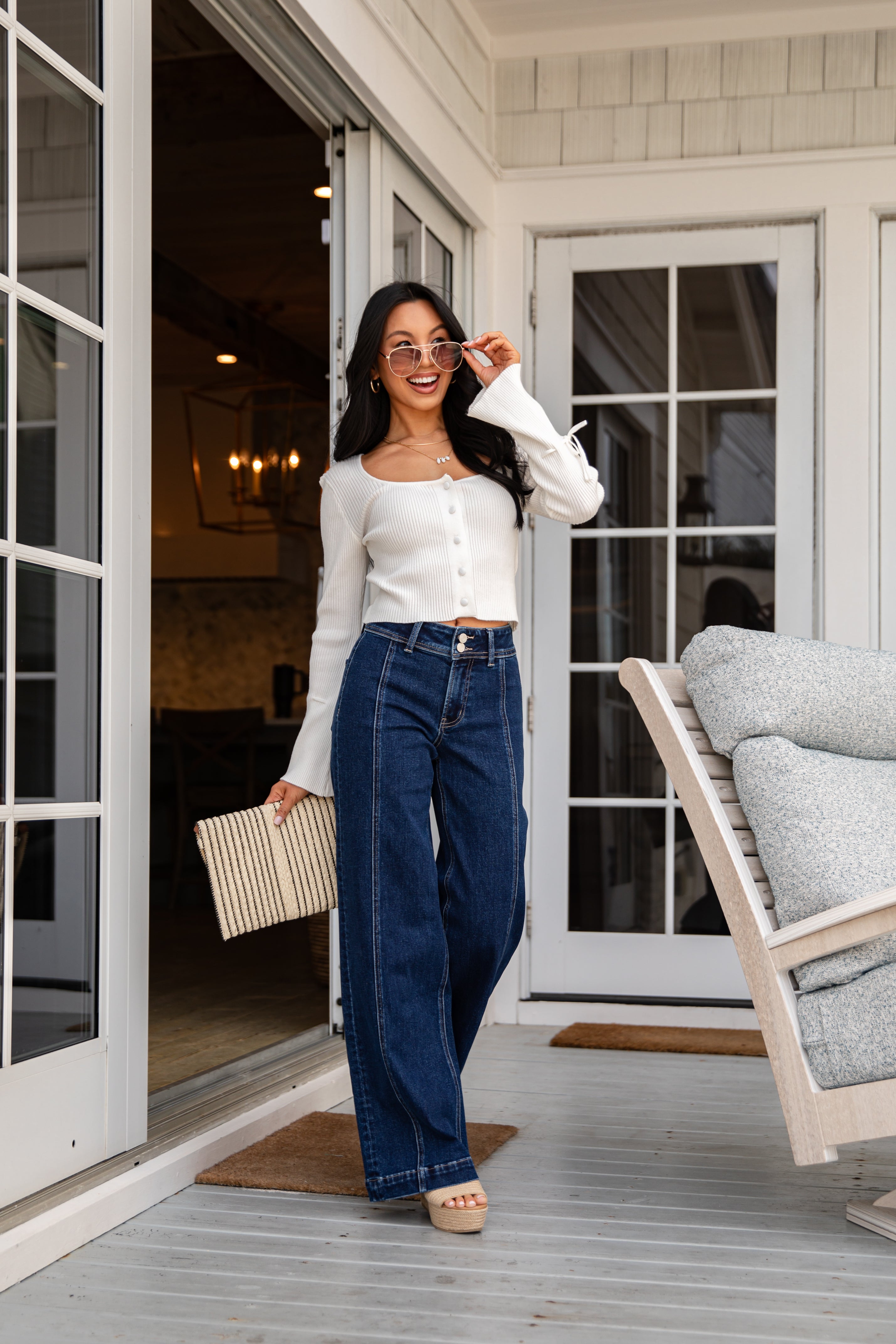Ginny High-Rise Dark Wash Wide Leg Jeans
