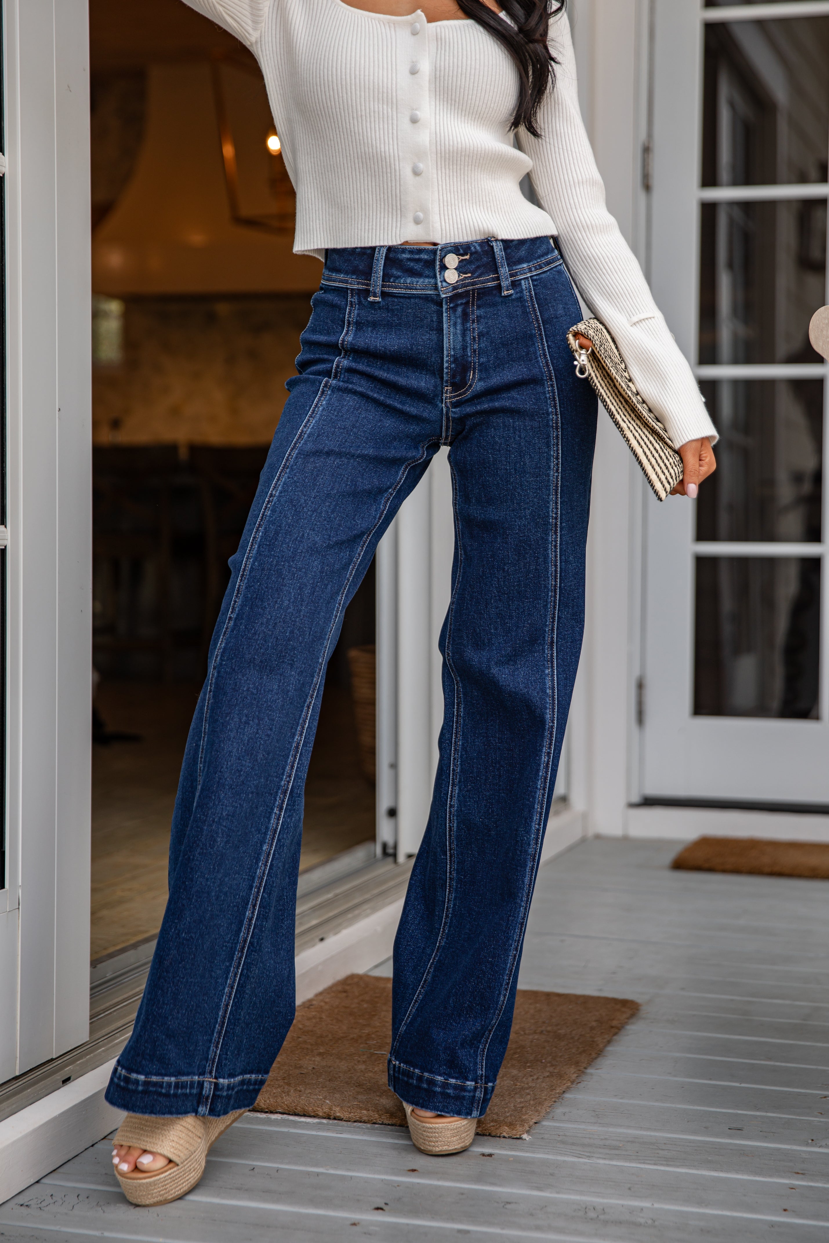 Ginny High-Rise Dark Wash Wide Leg Jeans