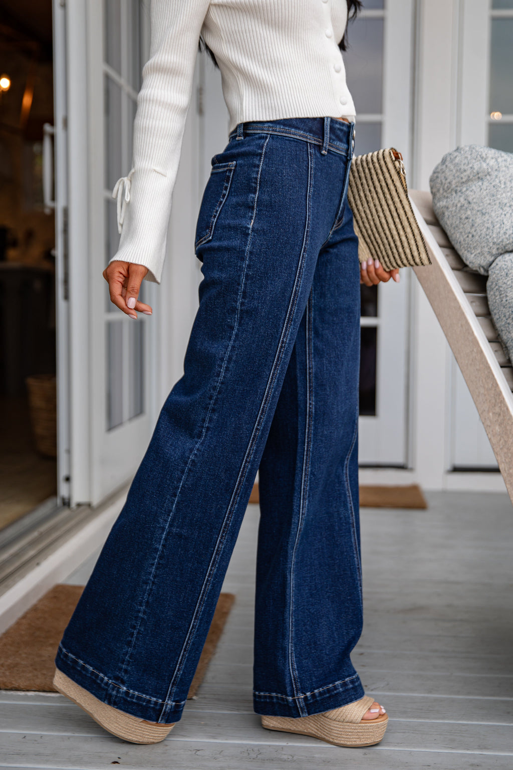 Ginny High-Rise Dark Wash Wide Leg Jeans