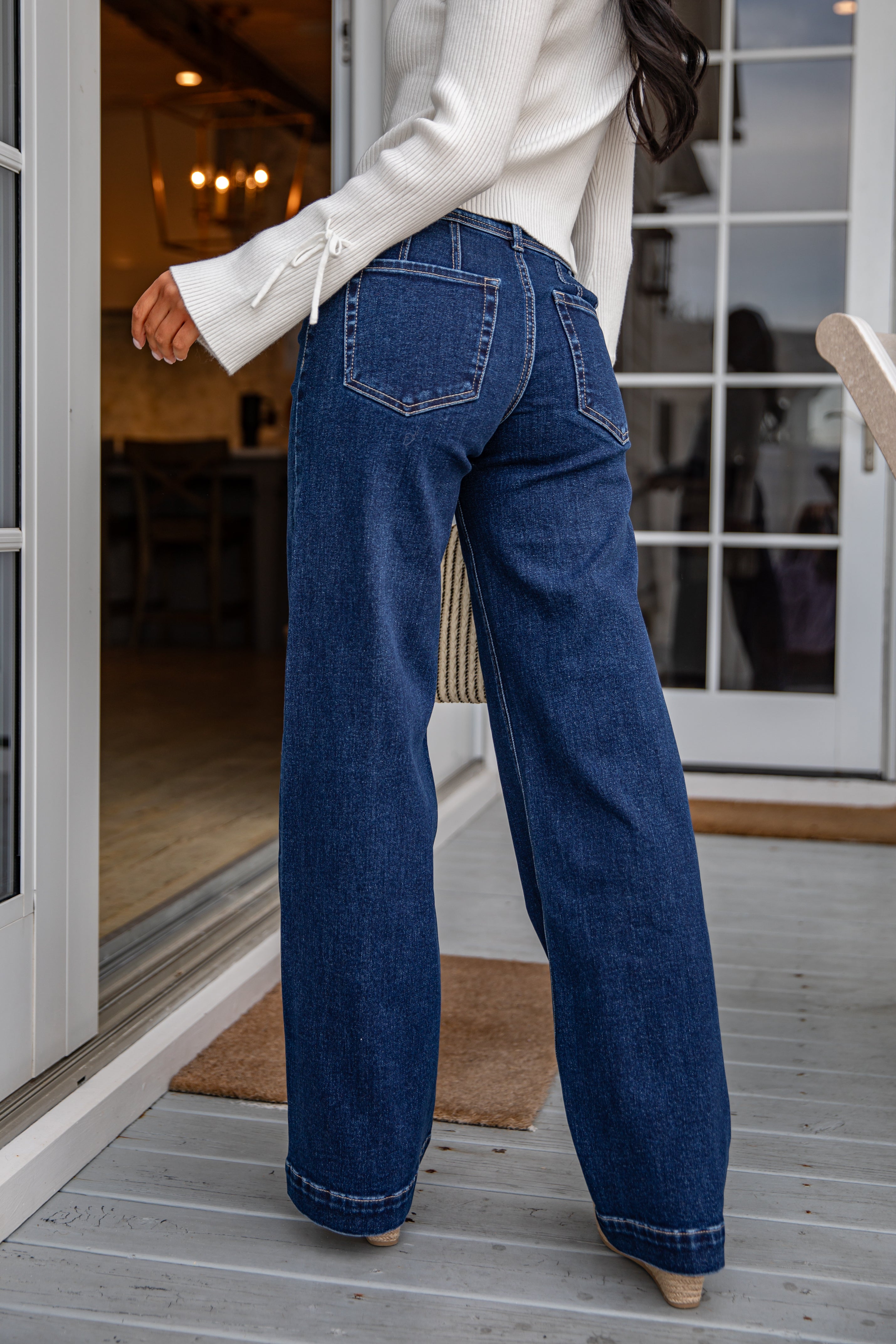 Ginny High-Rise Dark Wash Wide Leg Jeans
