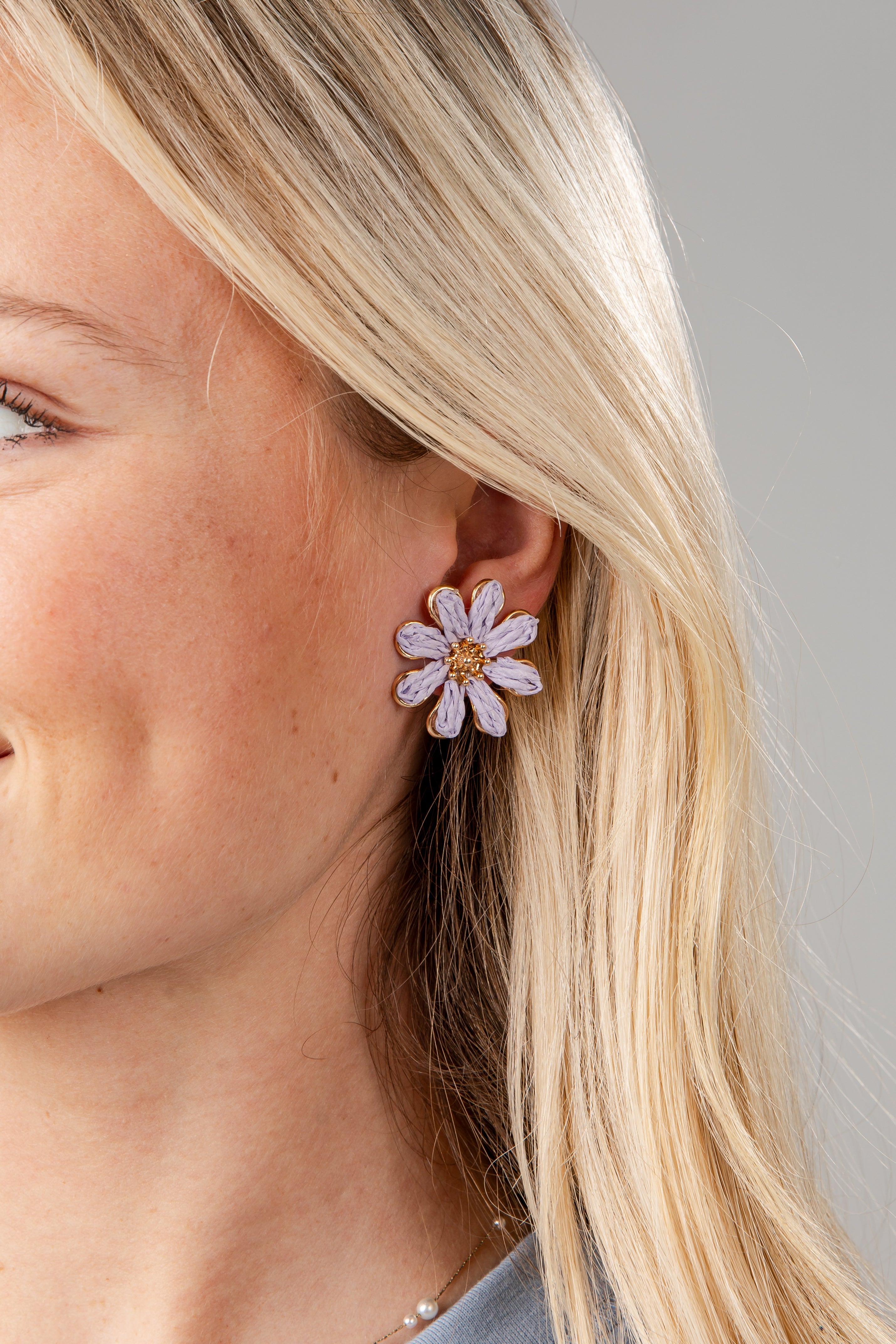 Aviana Raffia Floral Stud Earrings