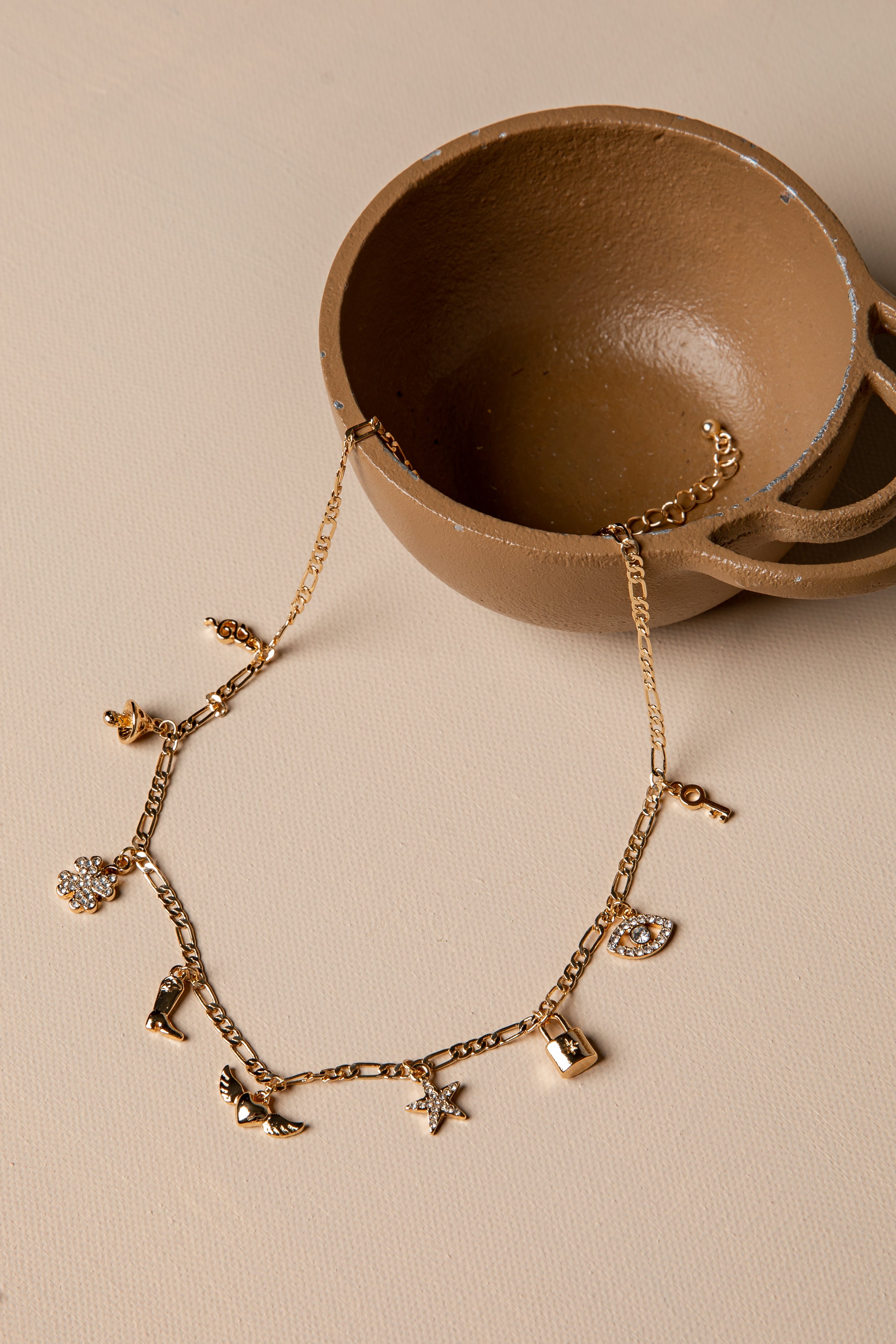 Rosalie Gold Charm Necklace