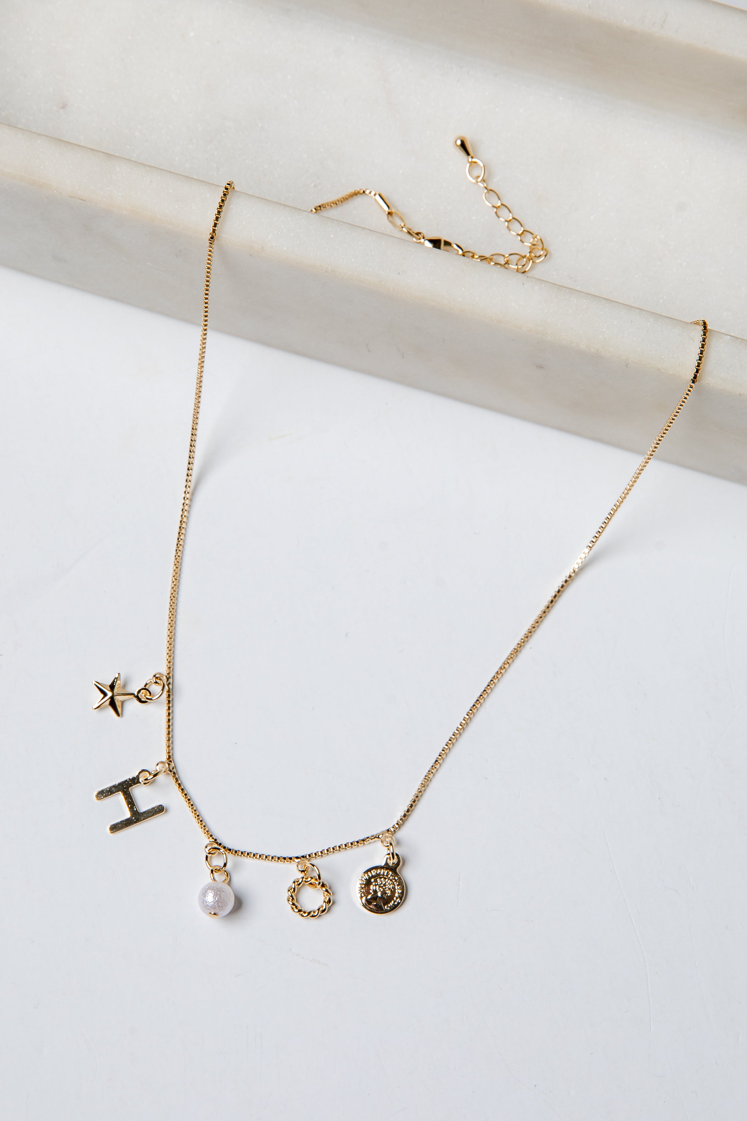 Heather Charm Gold Pendant Necklace