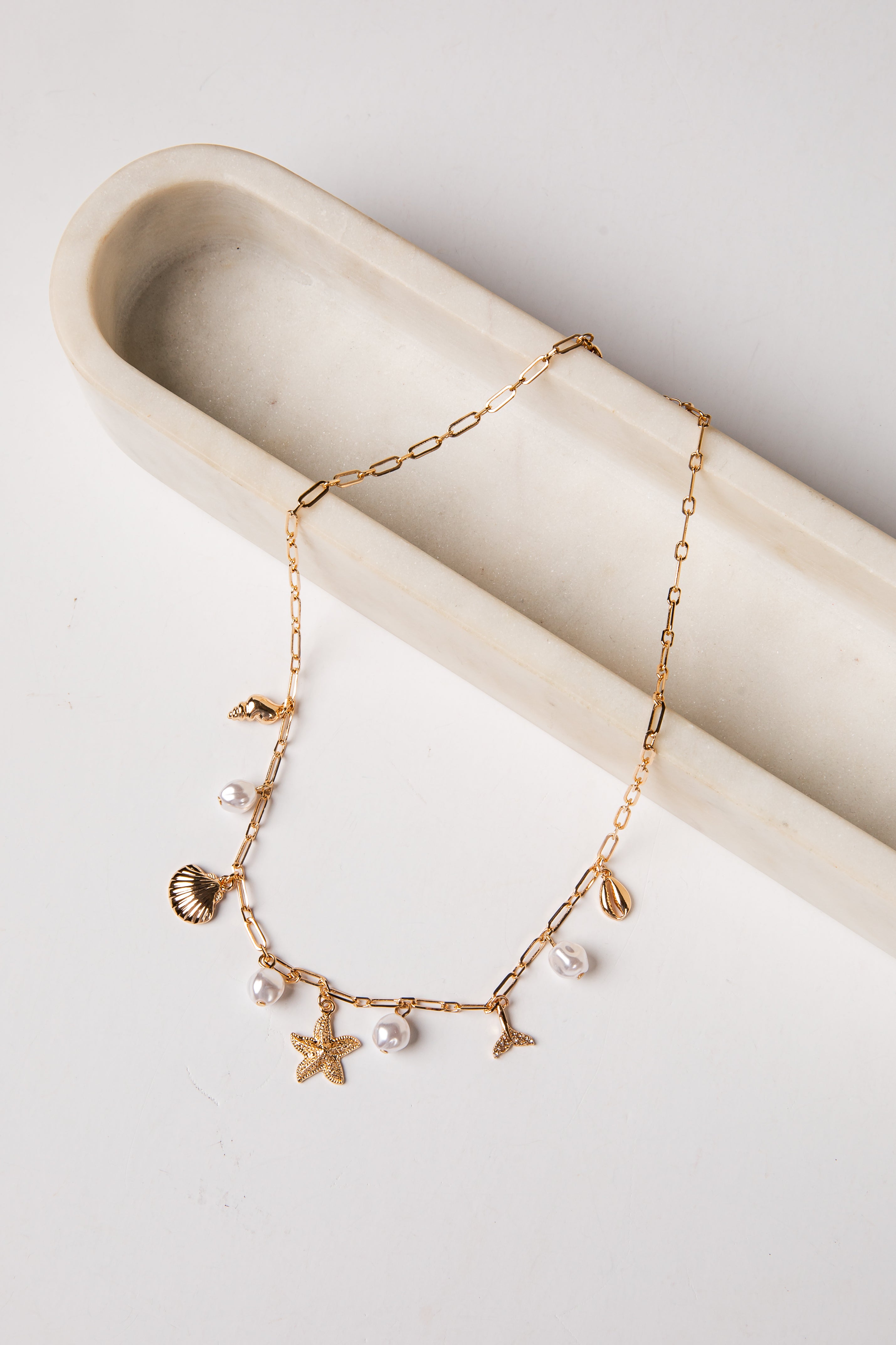 Ashton Coastal Charms Gold Necklace