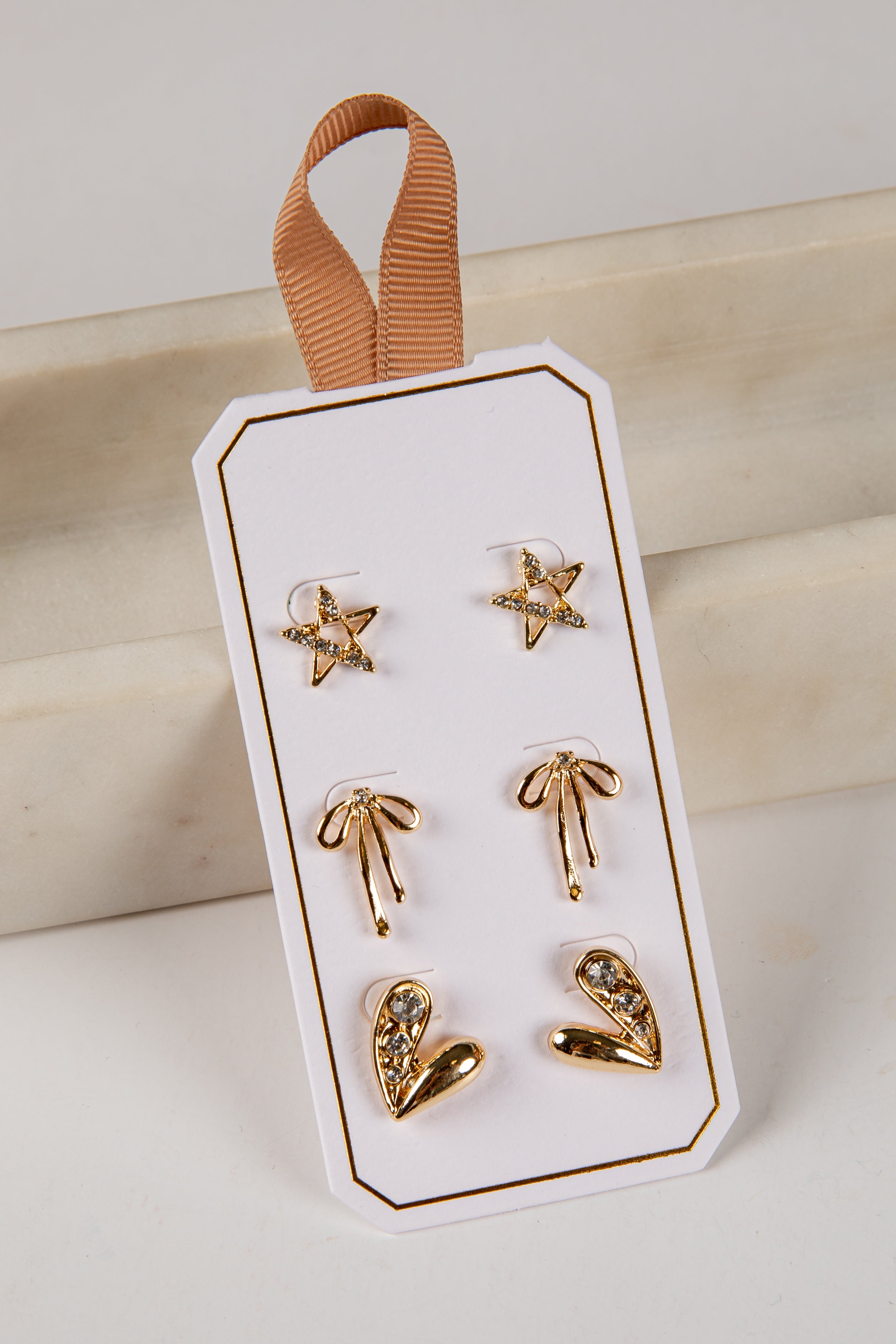 Phoebe Gold Stud Earring Set