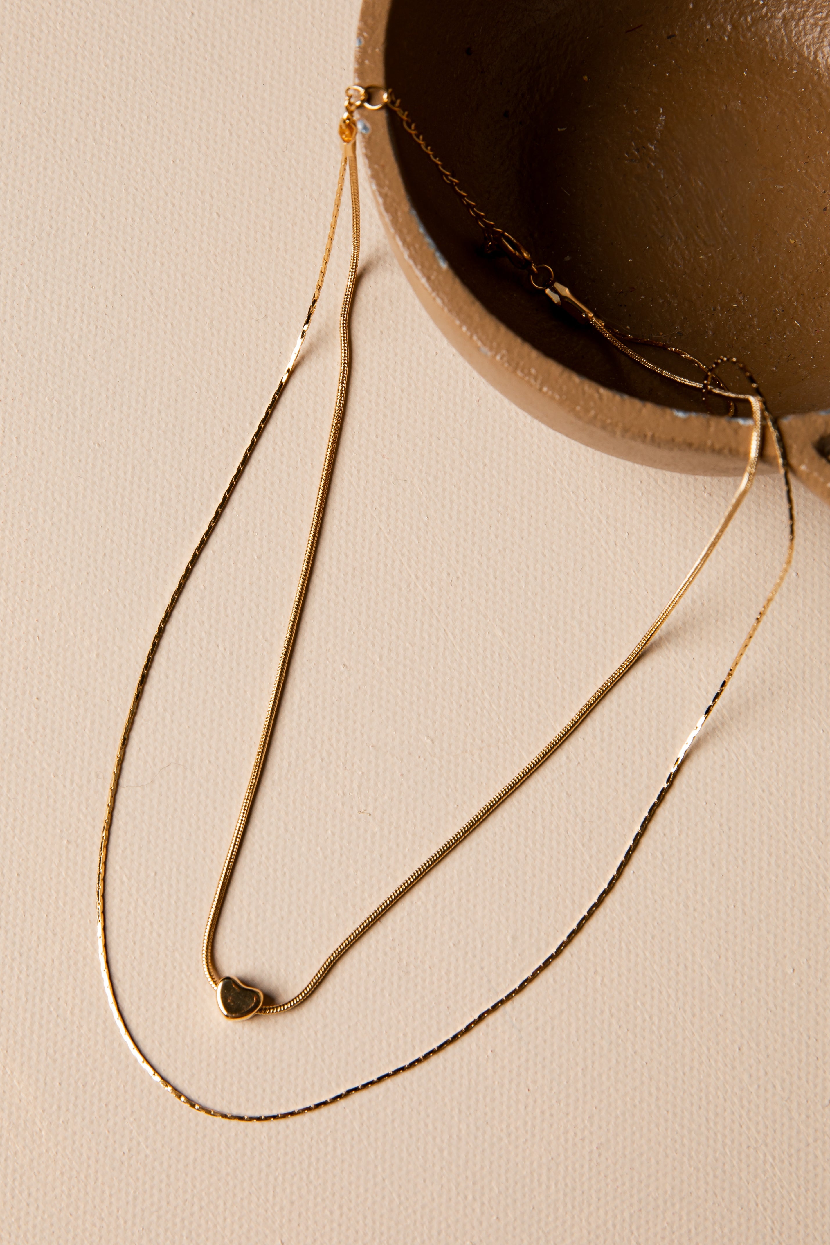 Emery Gold Heart Layered Necklace