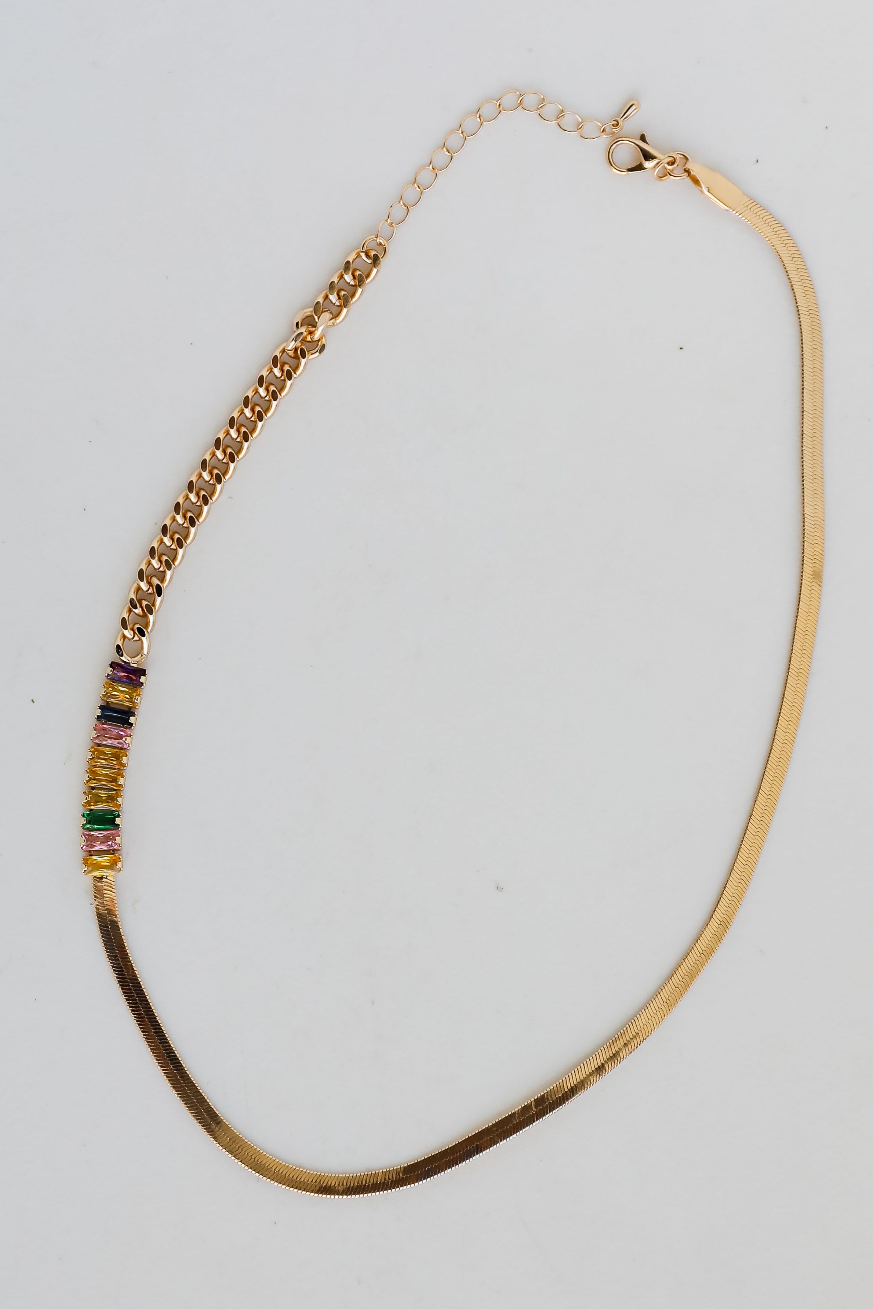 FINAL SALE - Maria Gold Gemstone Snake Chain Necklace