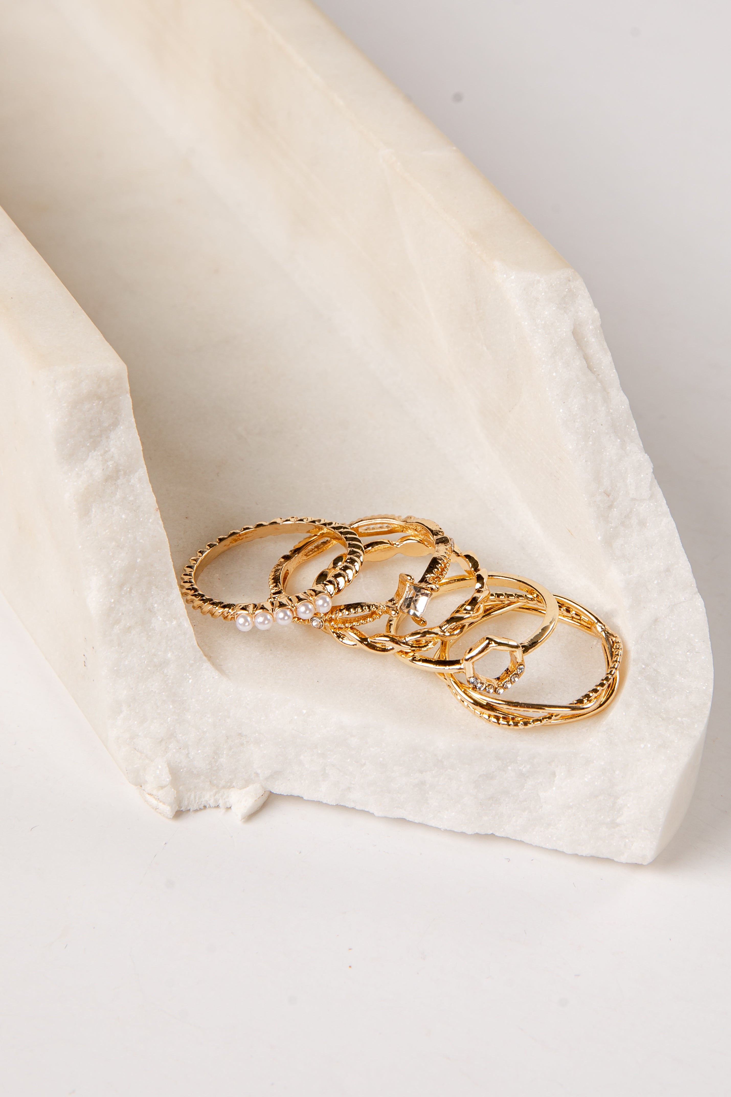 Kelsey Gold Stacked Ring Set