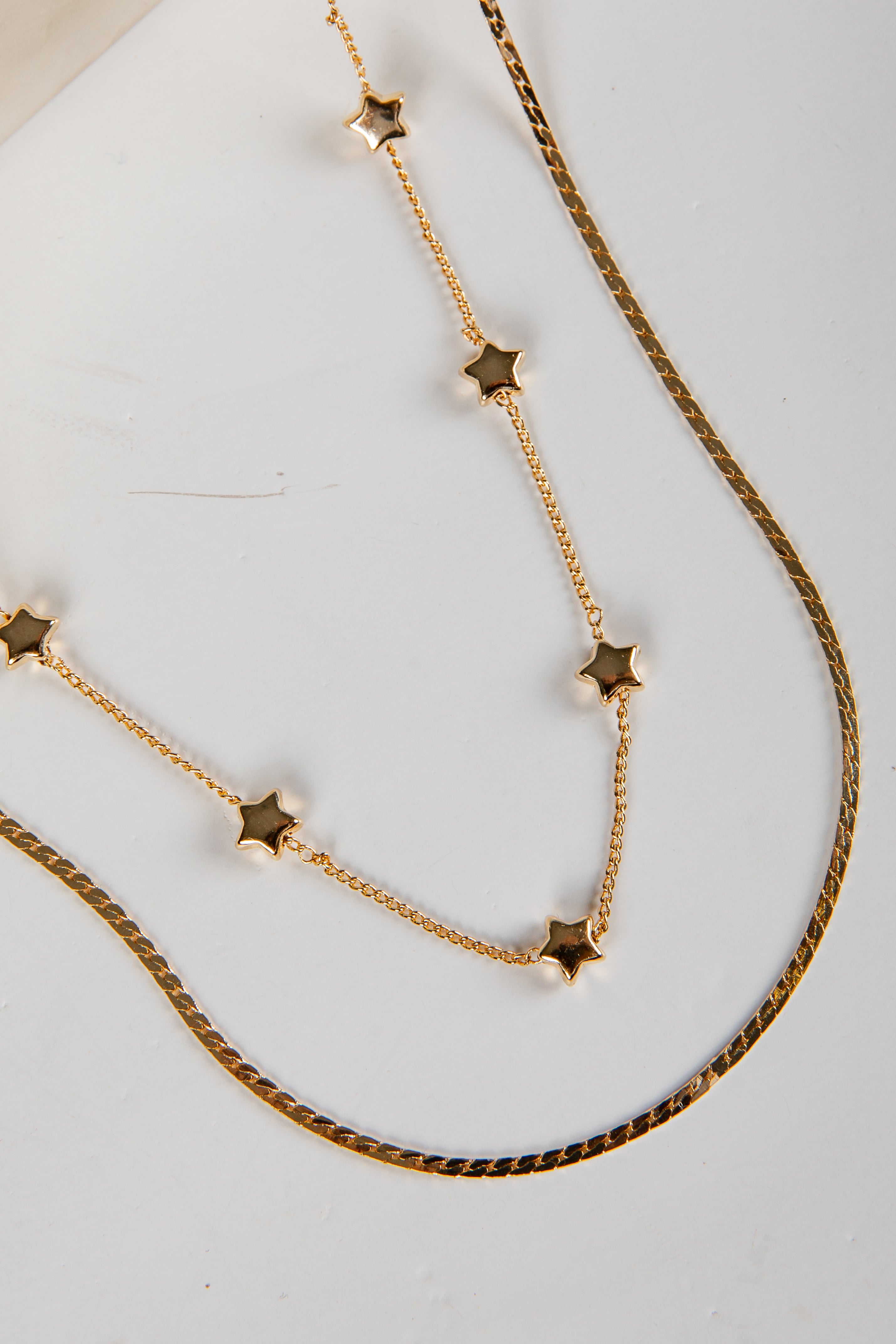 Sofia Gold Star Layered Chain Necklace