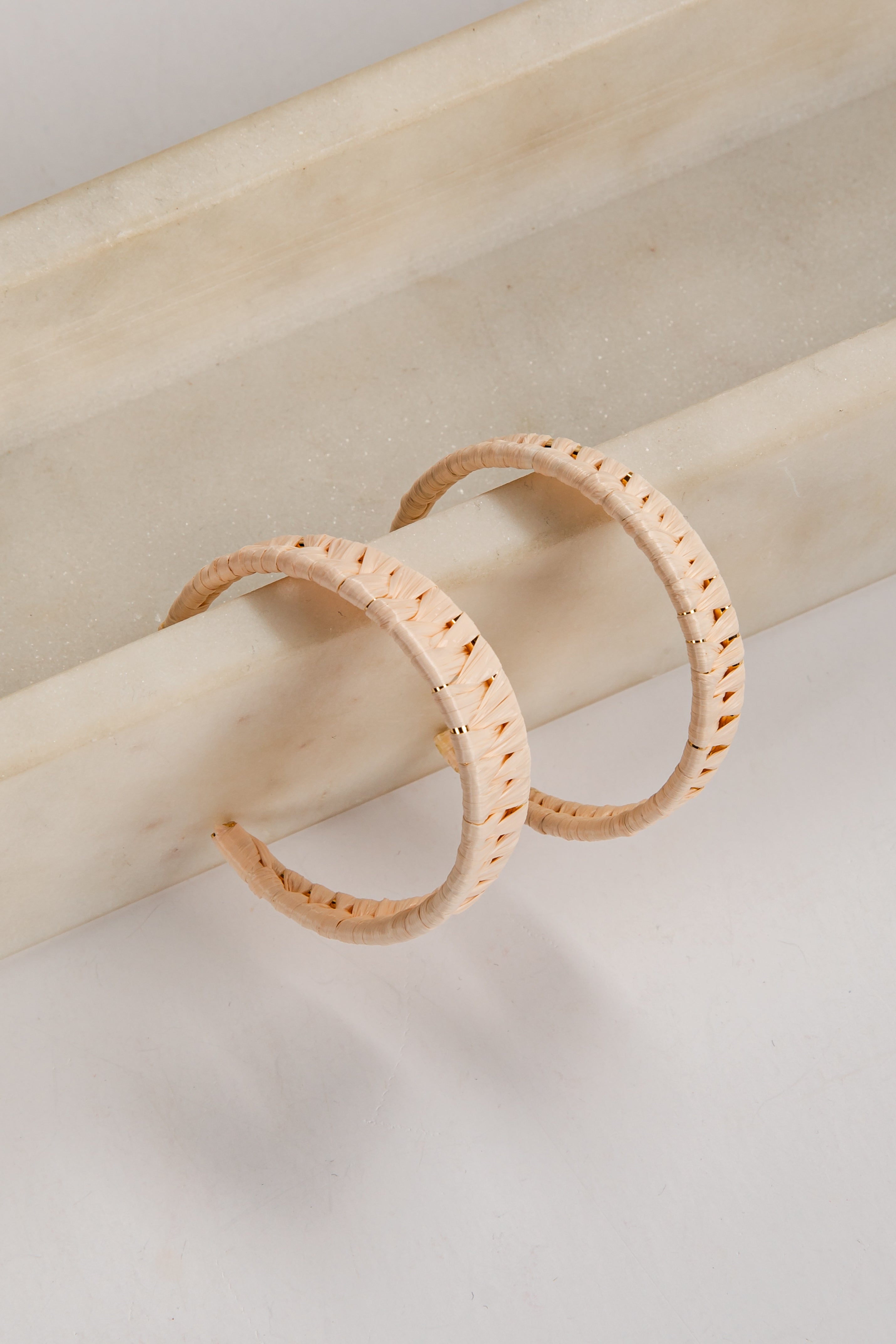 Eliana Gold Straw Hoop Earrings