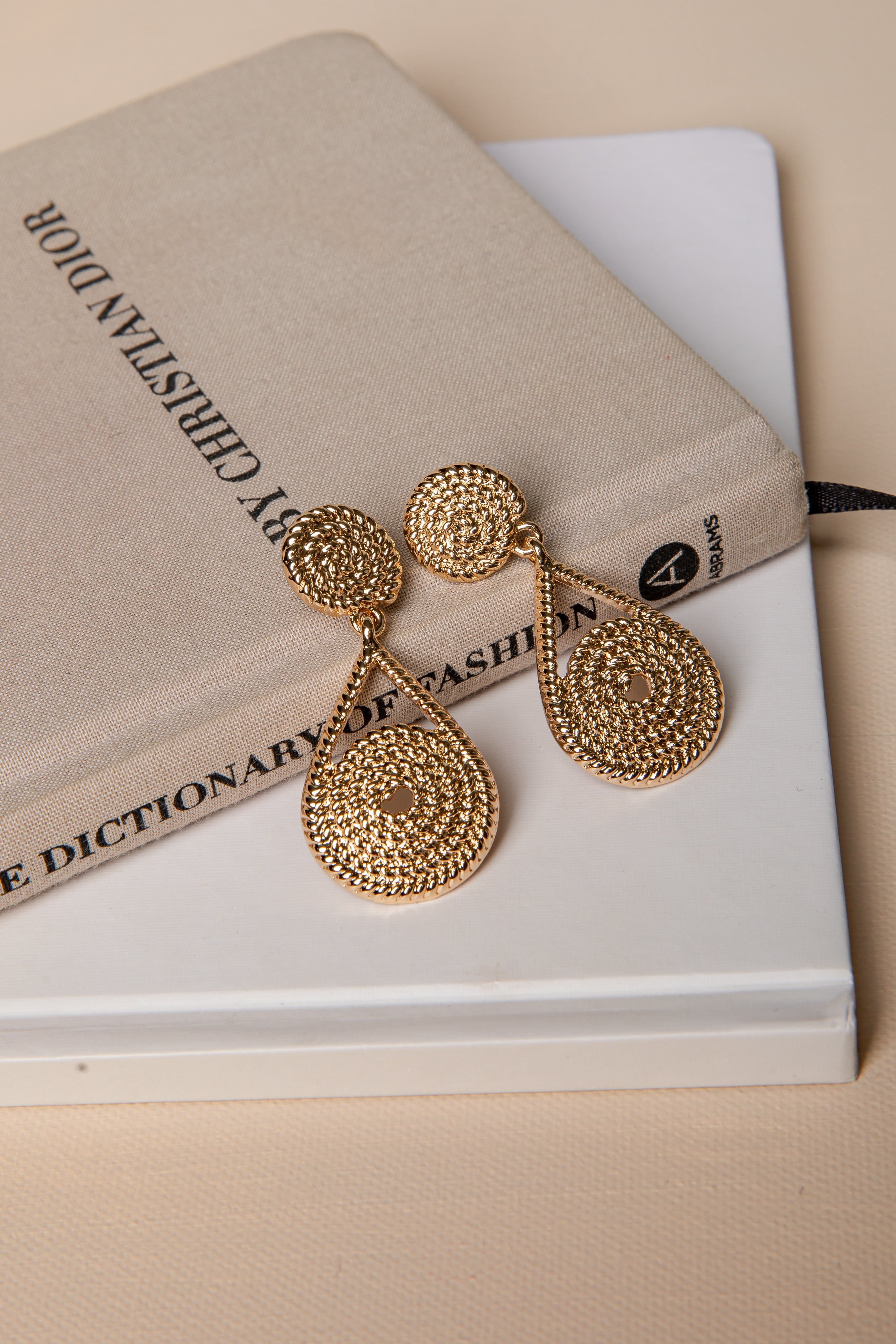 Anna Kate Textured Gold Drop Earrings