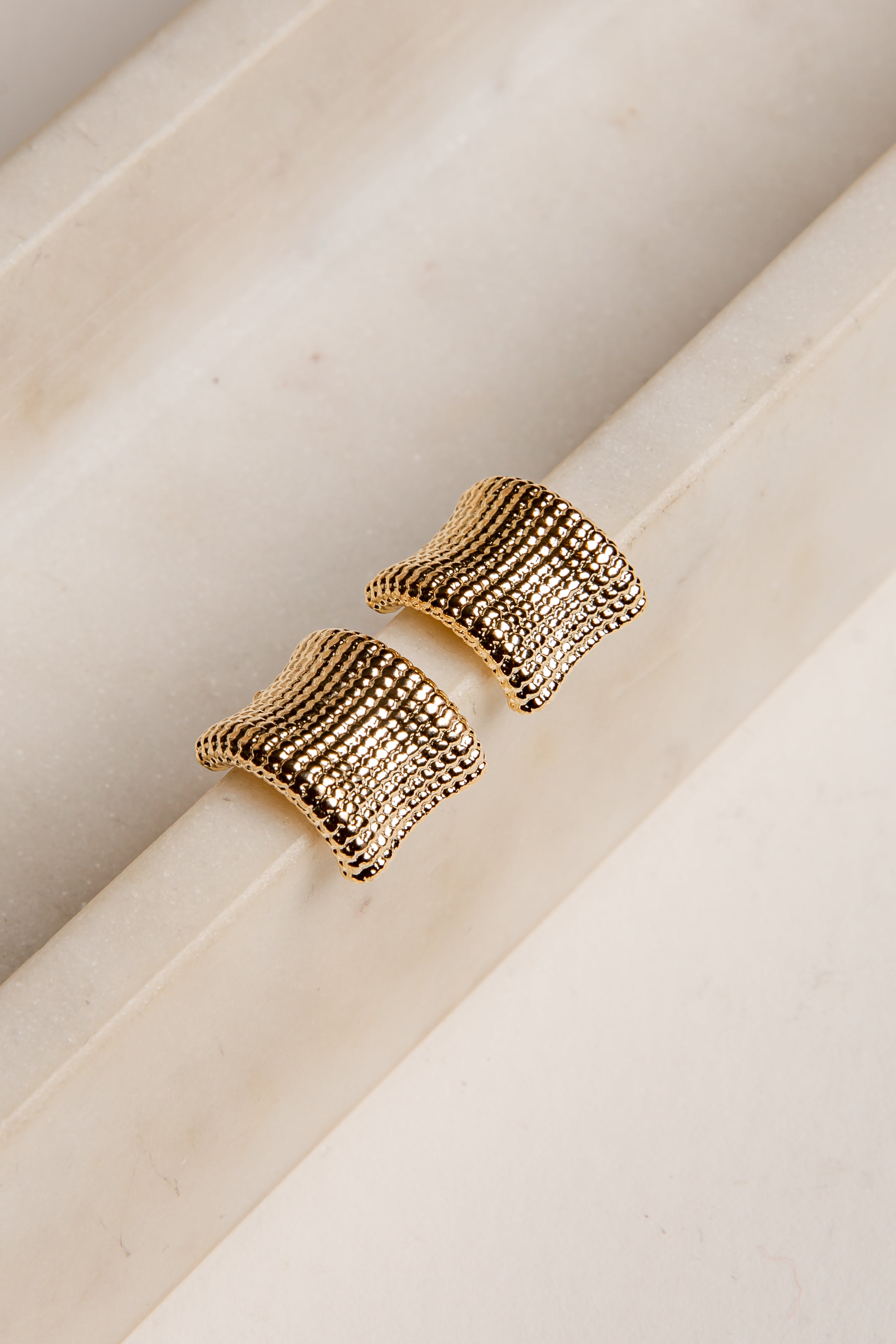Juliette Gold Textured Stud Earrings