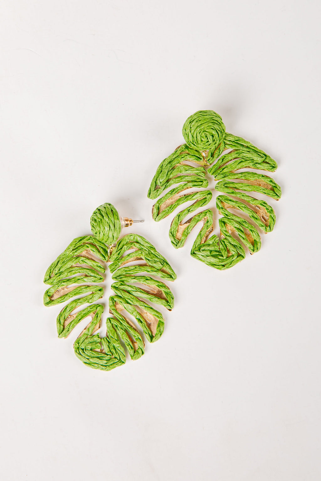 Harper Monstera Leaf Statement Earrings