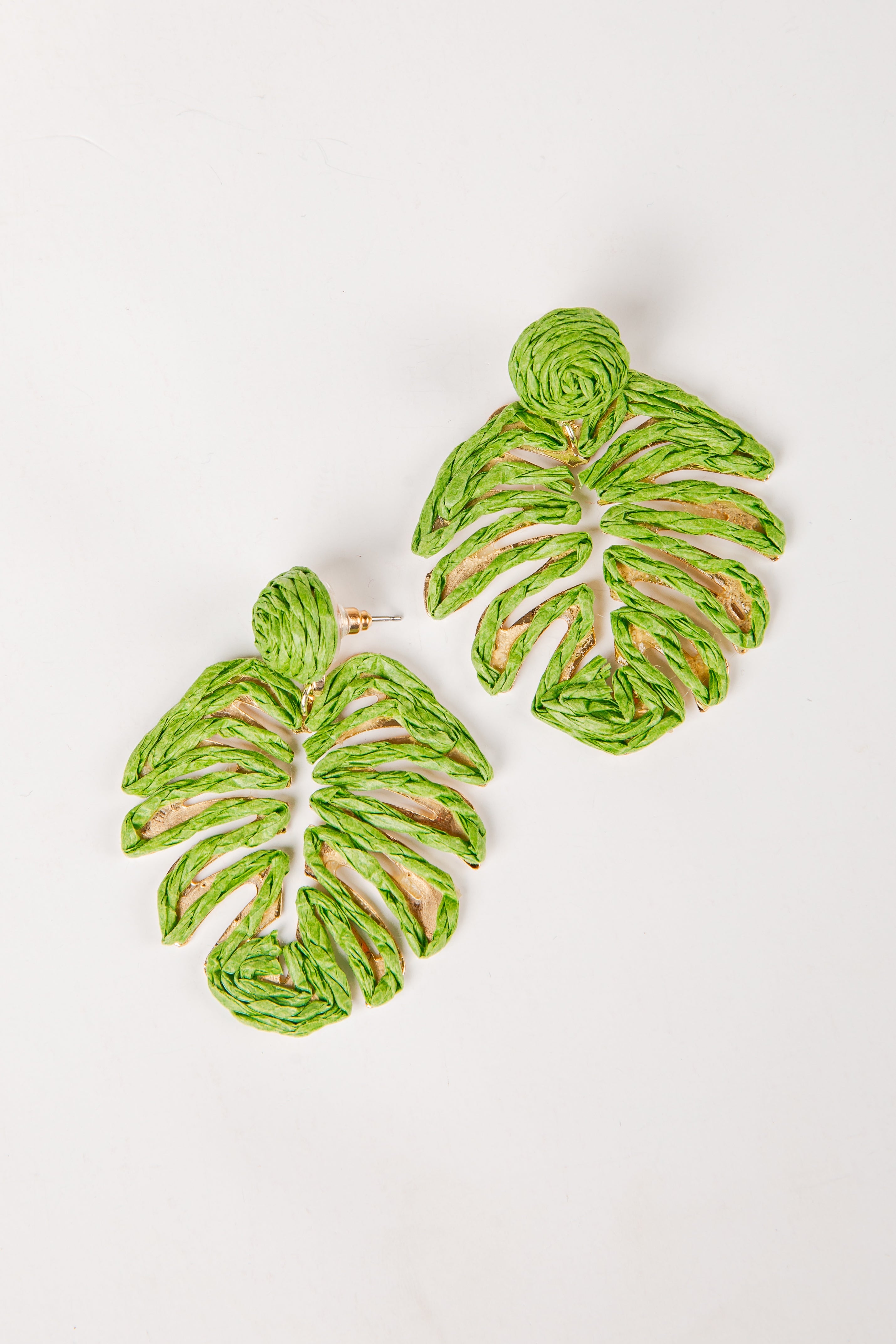 Harper Monstera Leaf Statement Earrings