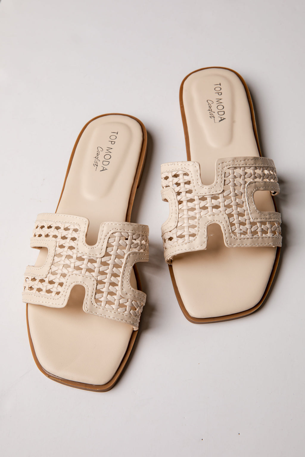 Coastal Ease Ivory Comfort Slide Sandals